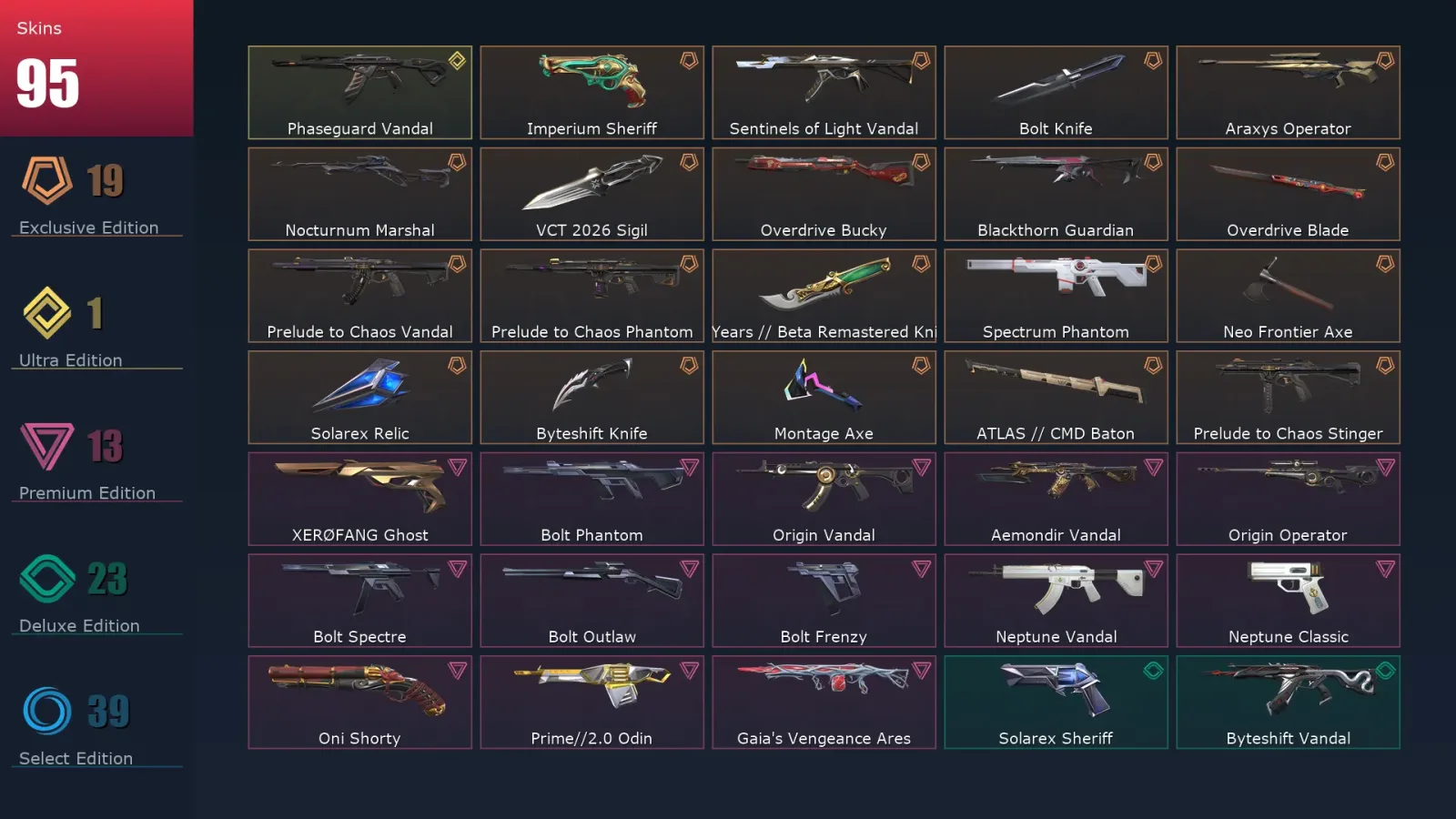 [Valorant] | EU | Level 204 | Diamond 1 | 29 Agents | 95 Skins — Valorant account