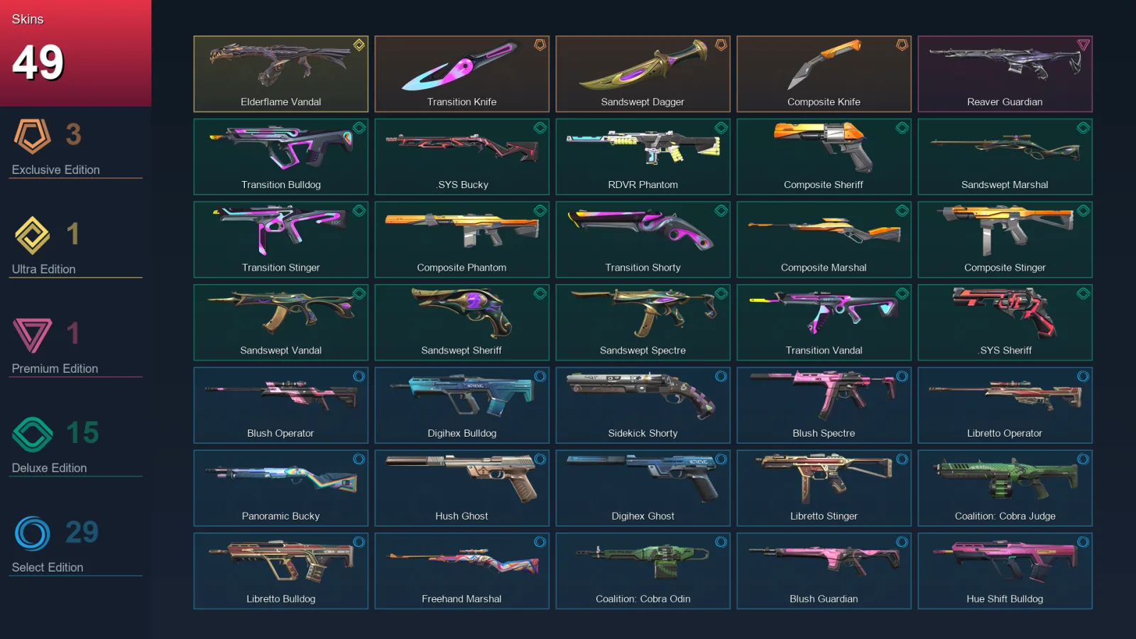 LA | Lv82 | Unranked | 49 Skin | 13 Agent | 55 Buddy
