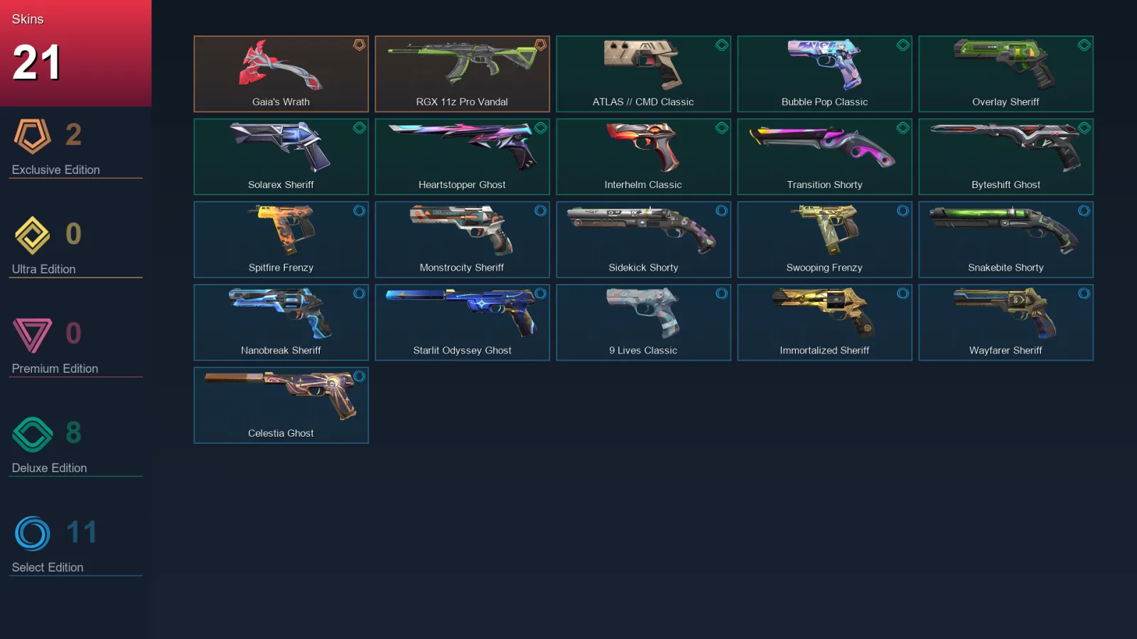 AP | Lv401 | Unranked | 21 Skin | 28 Agent | 139 Buddy