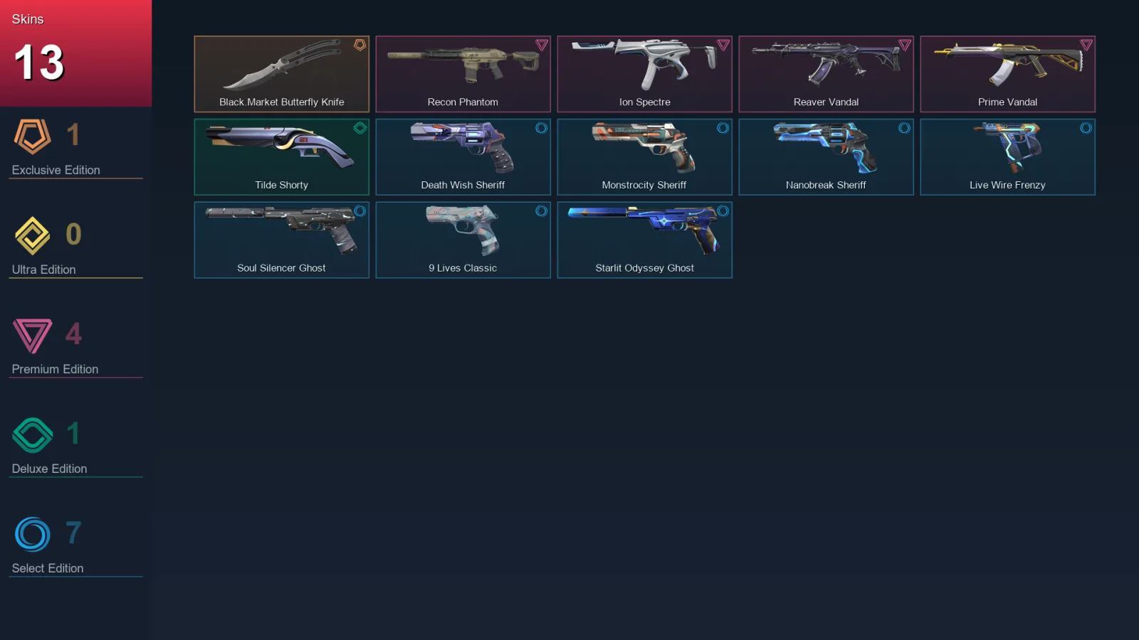 EU | Lv175 | Unranked | 13 Skin | 27 Agent | 61 Buddy