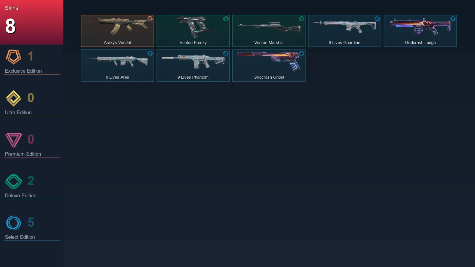 EU | Lv18 | Unranked | 8 Skin | 7 Agent | 6 Buddy