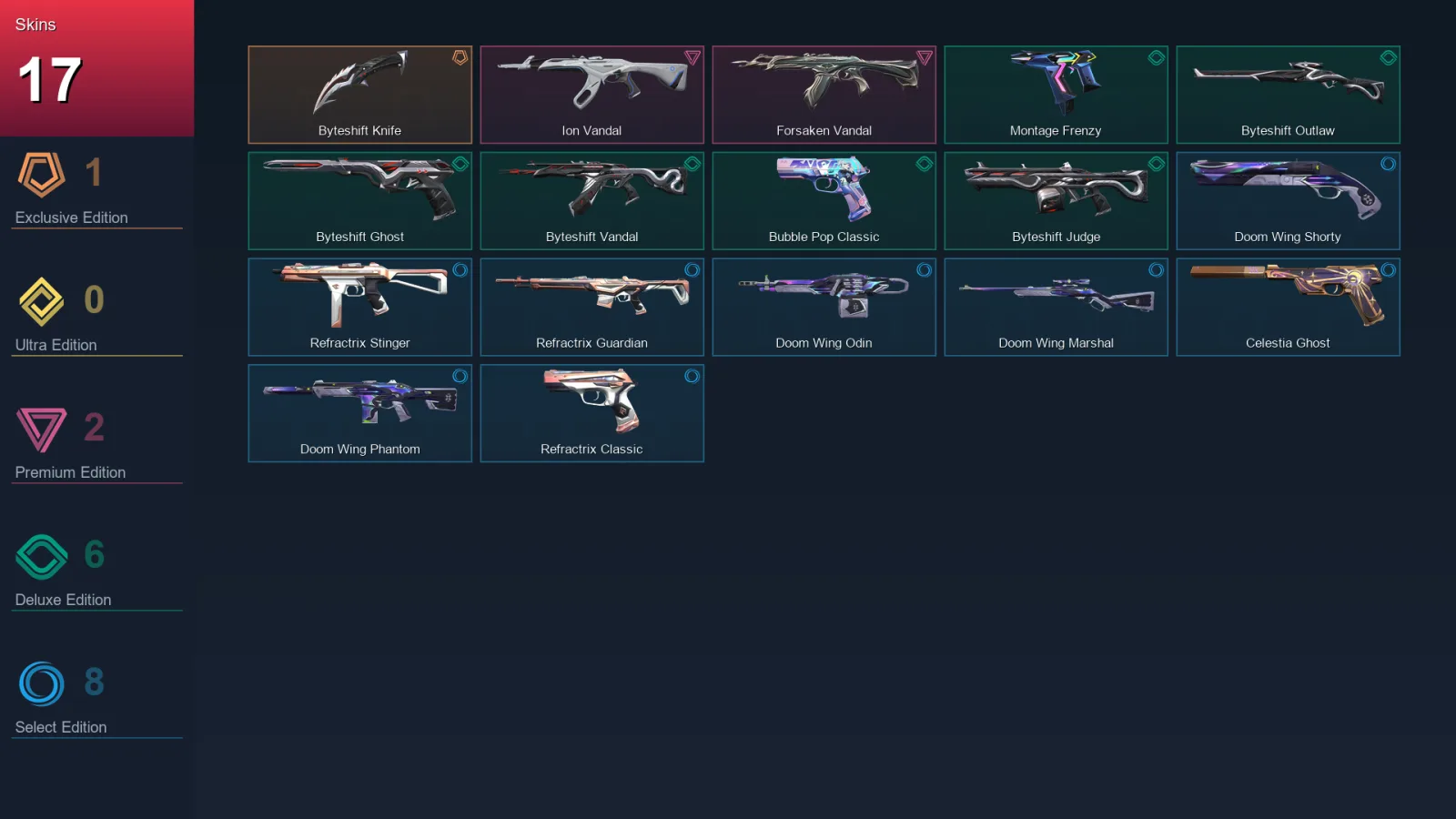 EU | Lv98 | Unranked | 17 Skin | 28 Agent | 44 Buddy
