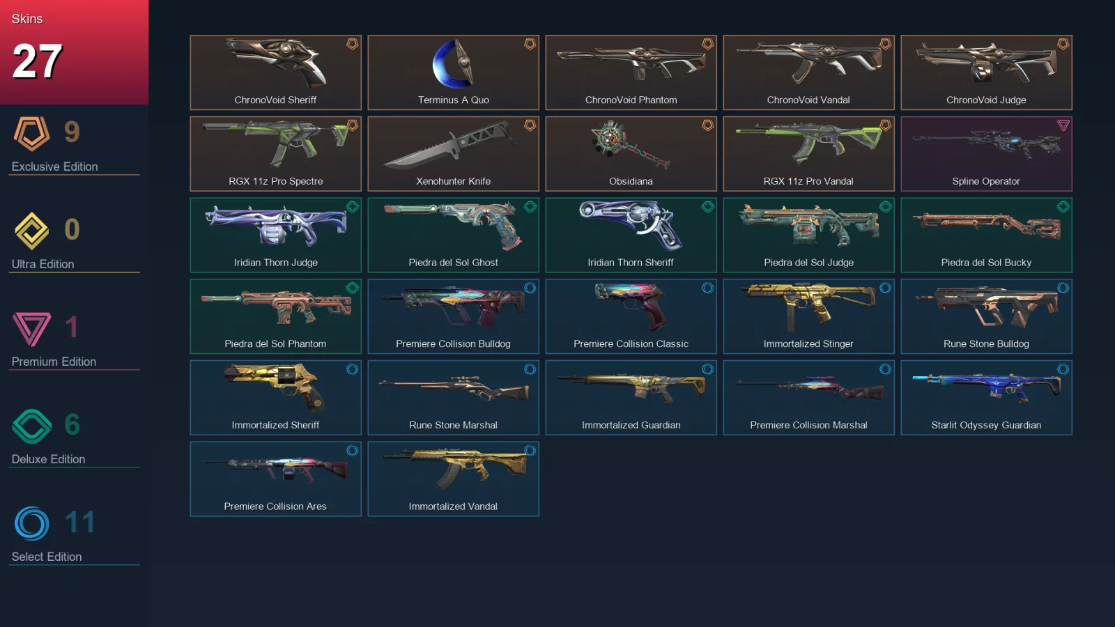 EU | Lv35 | Unranked | 27 Skin | 12 Agent | 22 Buddy