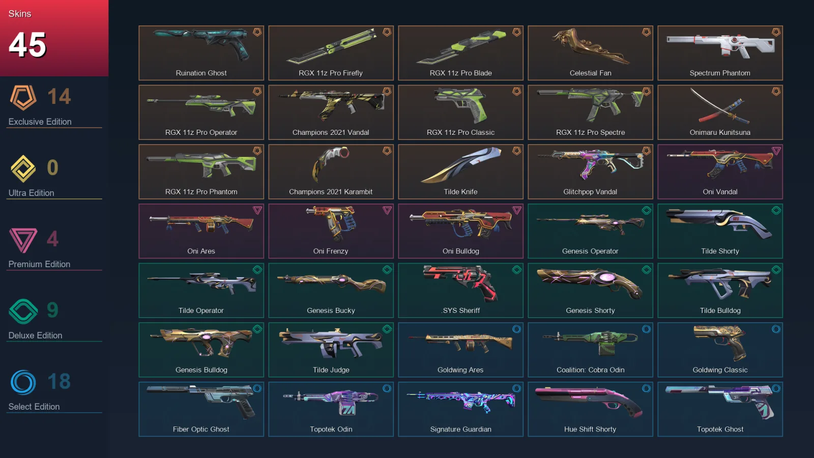 AP | Lv82 | Unranked | 45 Skin | 23 Agent | 50 Buddy — Valorant account