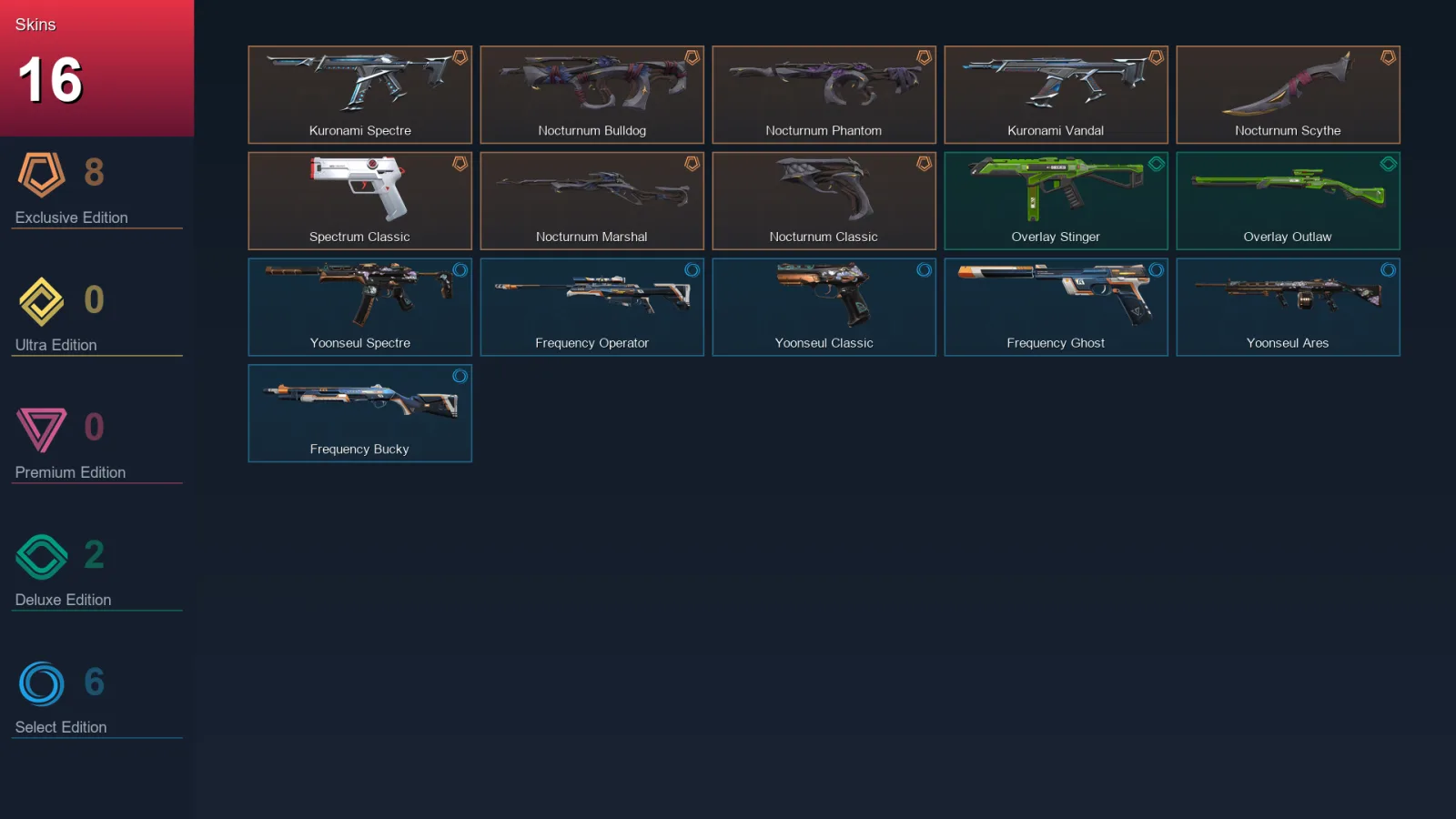 EU | Lv38 | Unranked | 16 Skin | 15 Agent | 22 Buddy