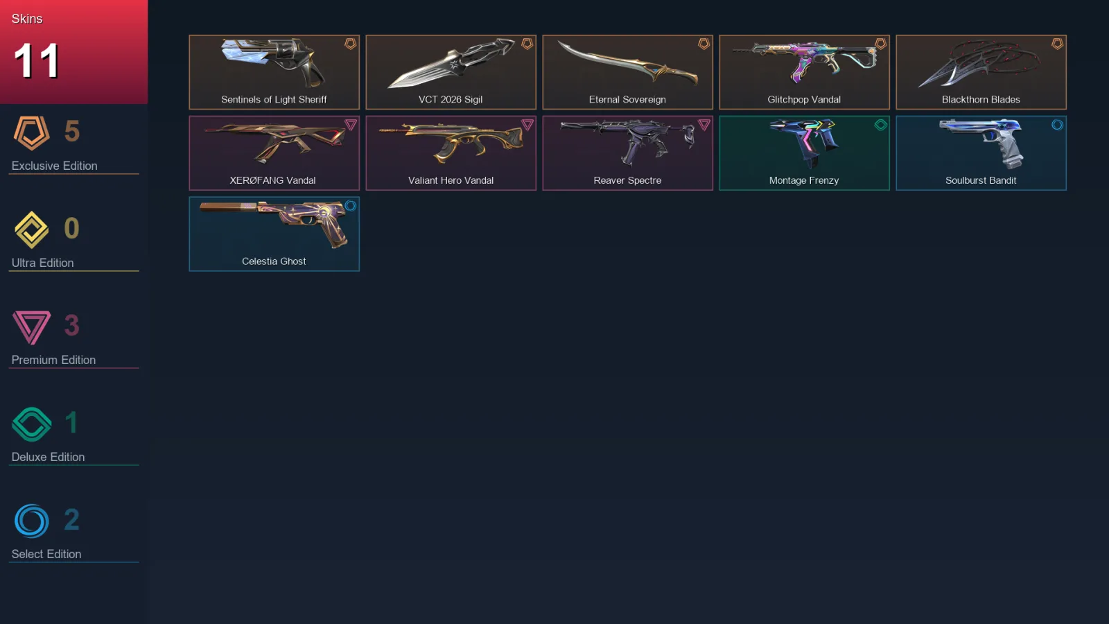 EU | Lv98 | Unranked | 11 Skin | 23 Agent | 39 Buddy