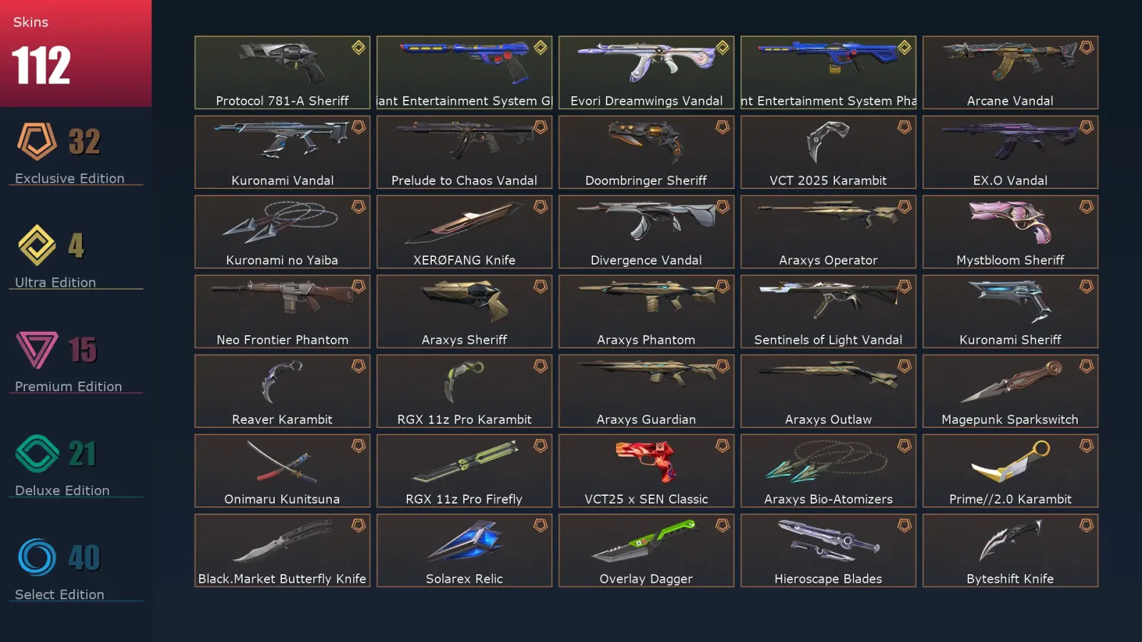 [Valorant] | EU | Level 118 | 28 Agents | 112 Skins — Valorant account