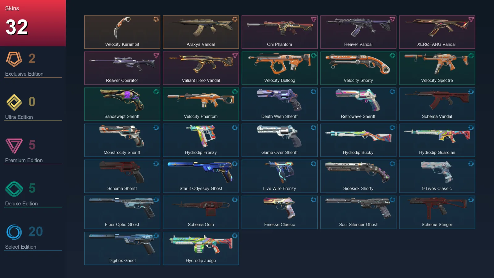 AP | Lv241 | Unranked | 32 Skin | 26 Agent | 91 Buddy