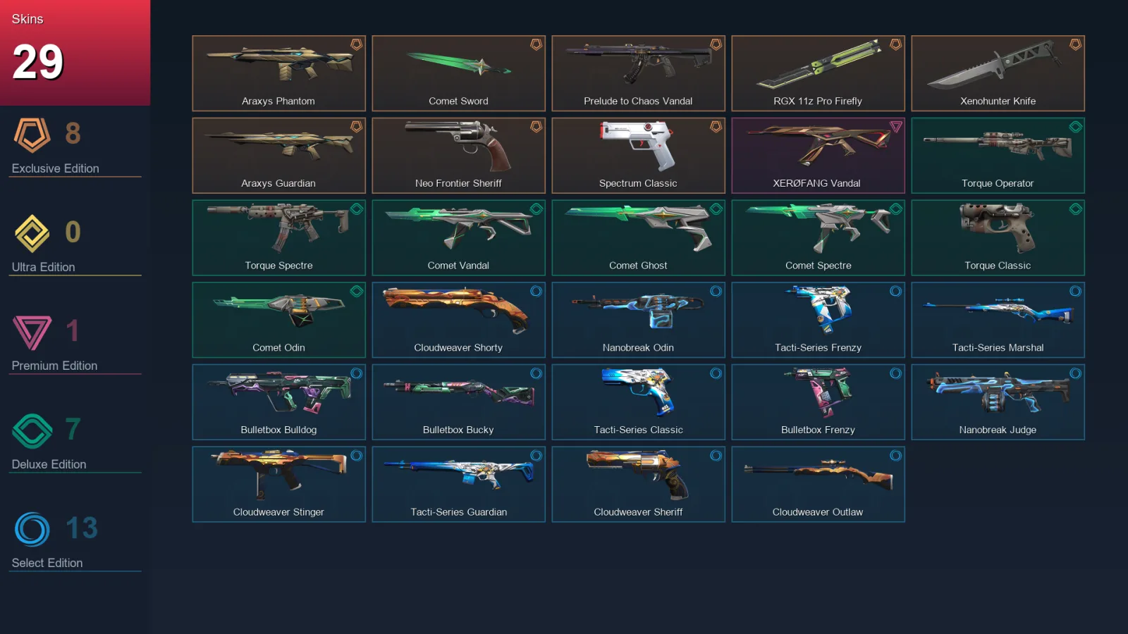AP | Lv51 | Unranked | 29 Skin | 18 Agent | 25 Buddy — Valorant account