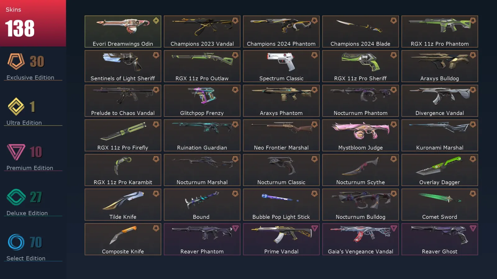 [Valorant] | EU | Level 281 | 27 Agents | 138 Skins — Valorant account
