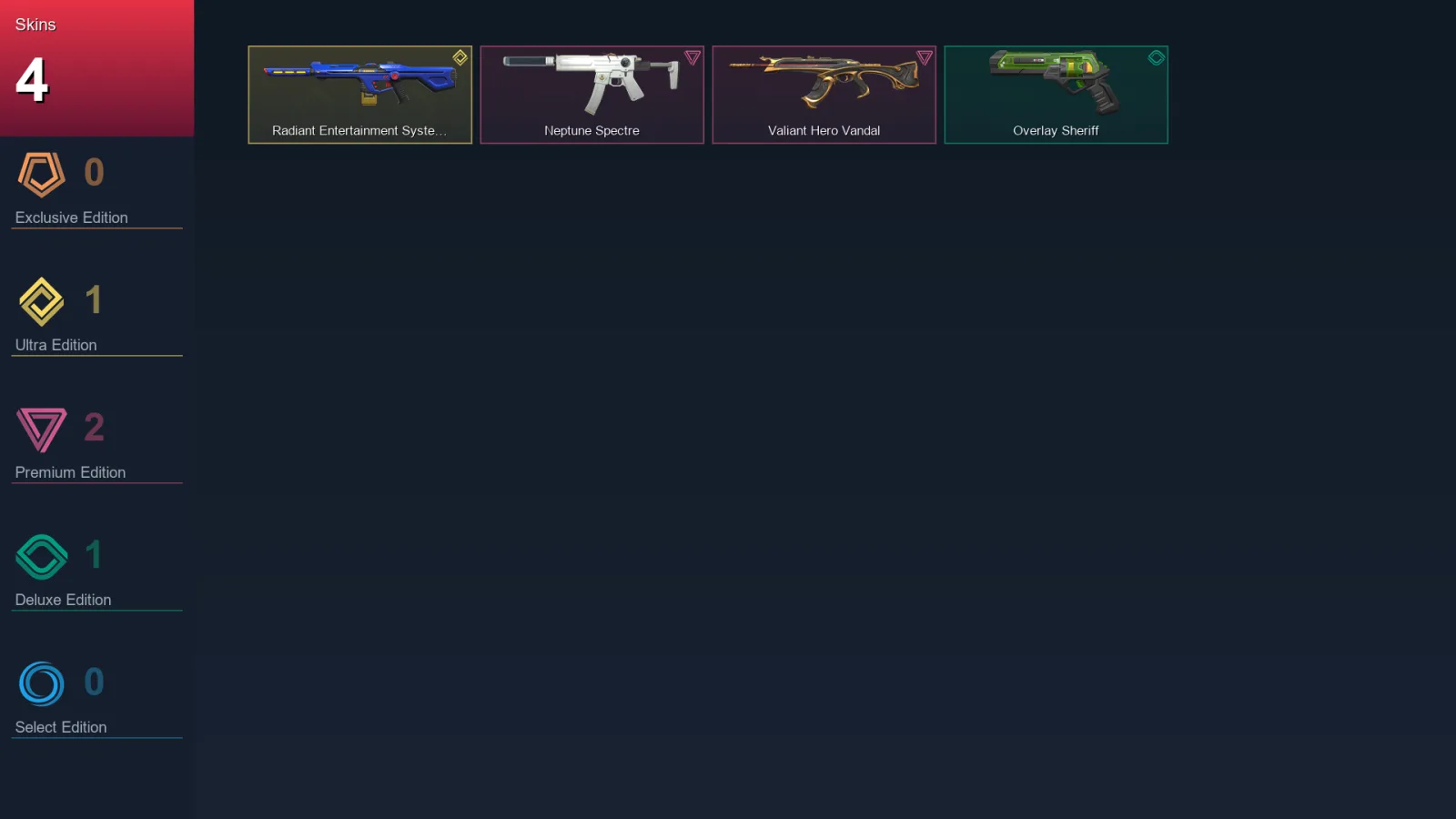 AP | Lv68 | Unranked | 4 Skin | 20 Agent | 31 Buddy