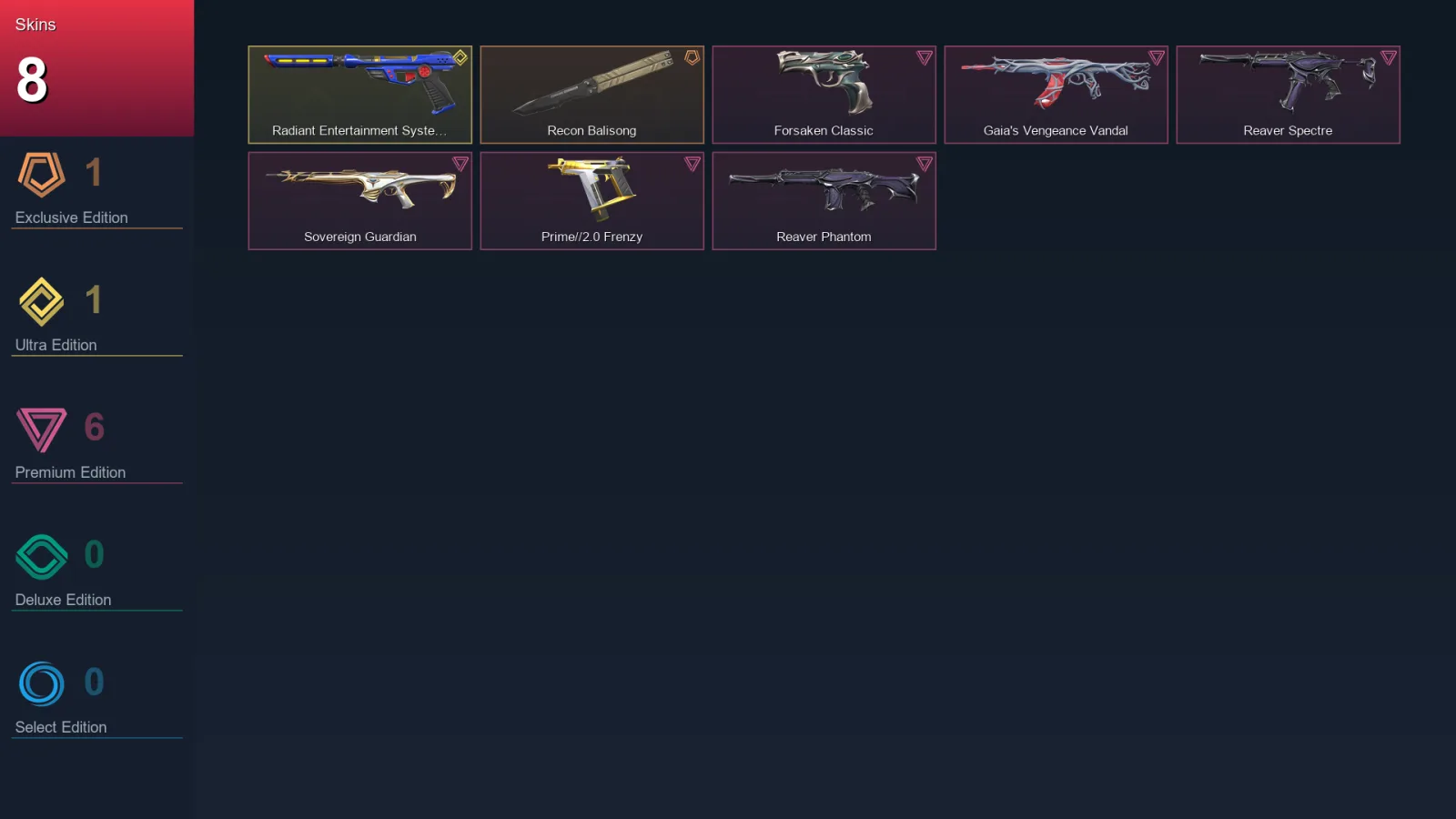 EU | Lv20 | Unranked | 8 Skin | 7 Agent | 3 Buddy