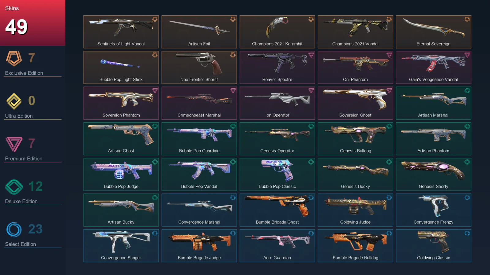 EU | Lv53 | Unranked | 49 Skin | 16 Agent | 35 Buddy — Valorant account
