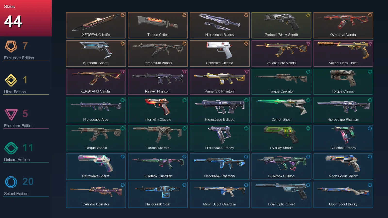 EU | Lv166 | Unranked | 44 Skin | 28 Agent | 63 Buddy — Valorant account