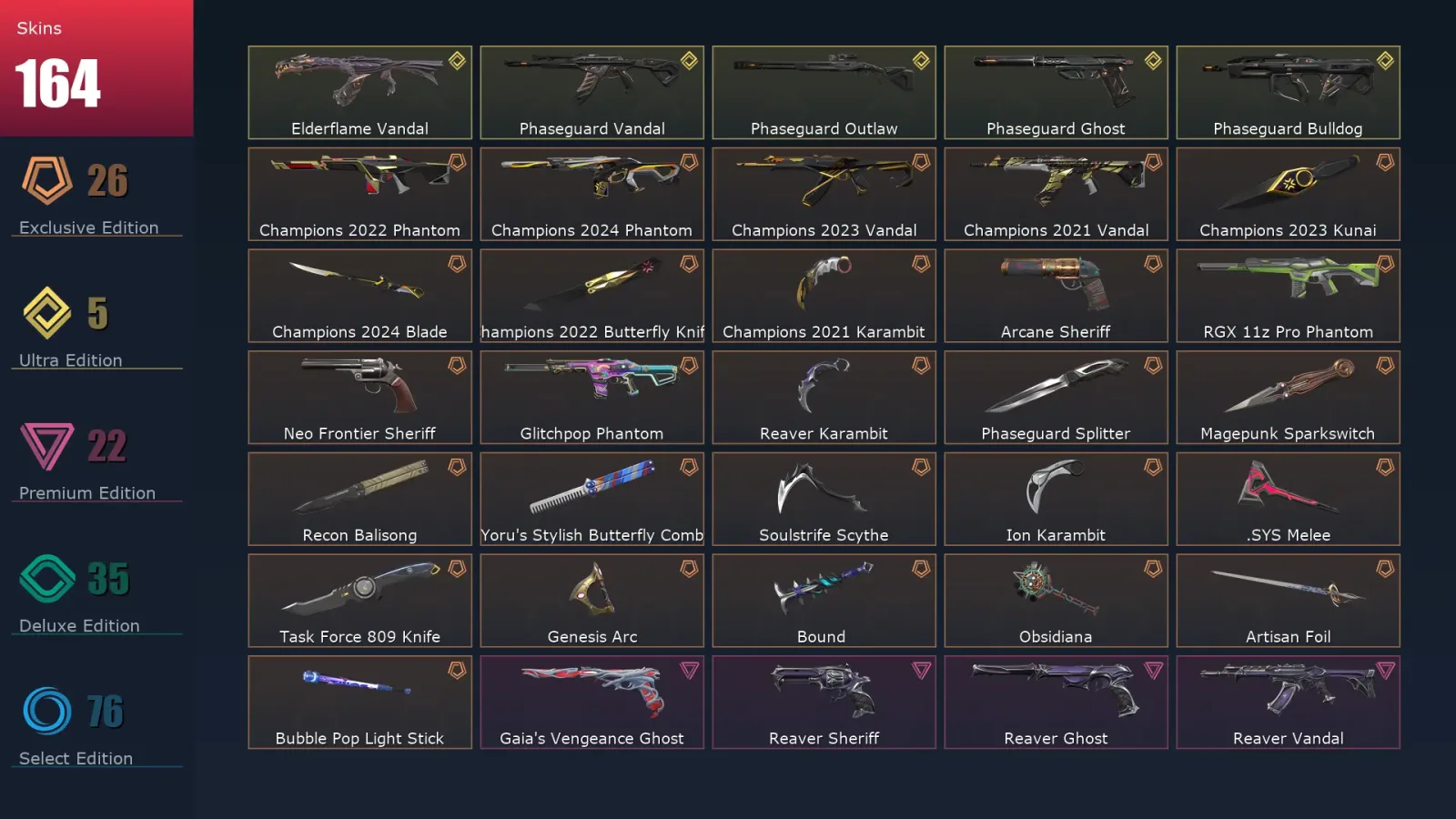 [Valorant] | EU | Level 360 | Platinum 2 | 27 Agents | 164 Skins — Valorant account