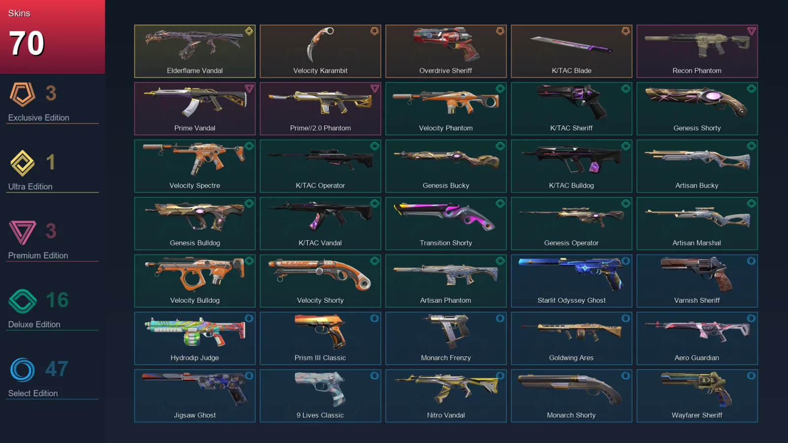 EU | Lv251 | Unranked | 70 Skin | 23 Agent | 112 Buddy — Valorant account