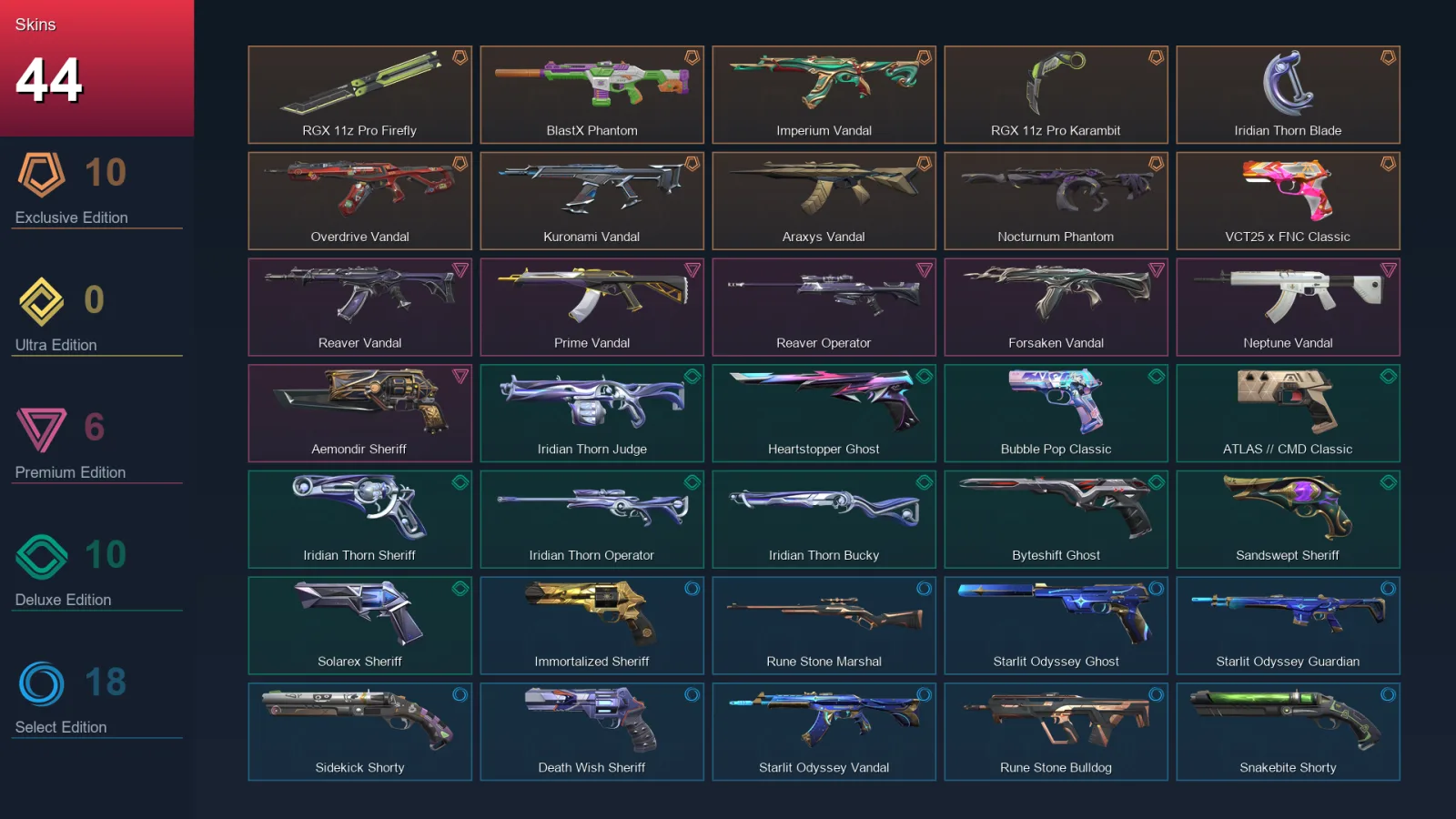 AP | Lv243 | Unranked | 44 Skin | 28 Agent | 122 Buddy — Valorant account