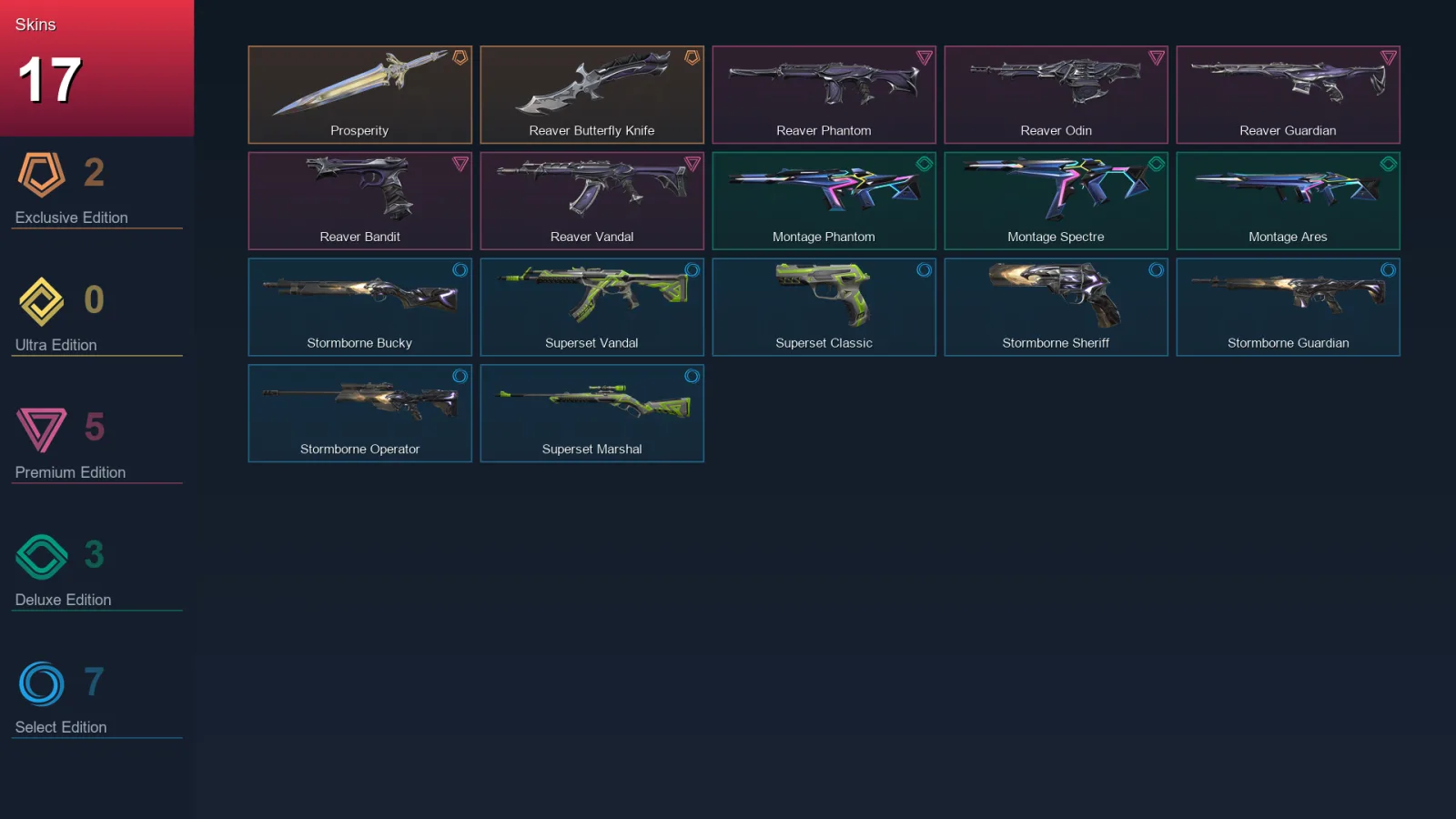 NA | Lv27 | Unranked | 17 Skin | 10 Agent | 13 Buddy