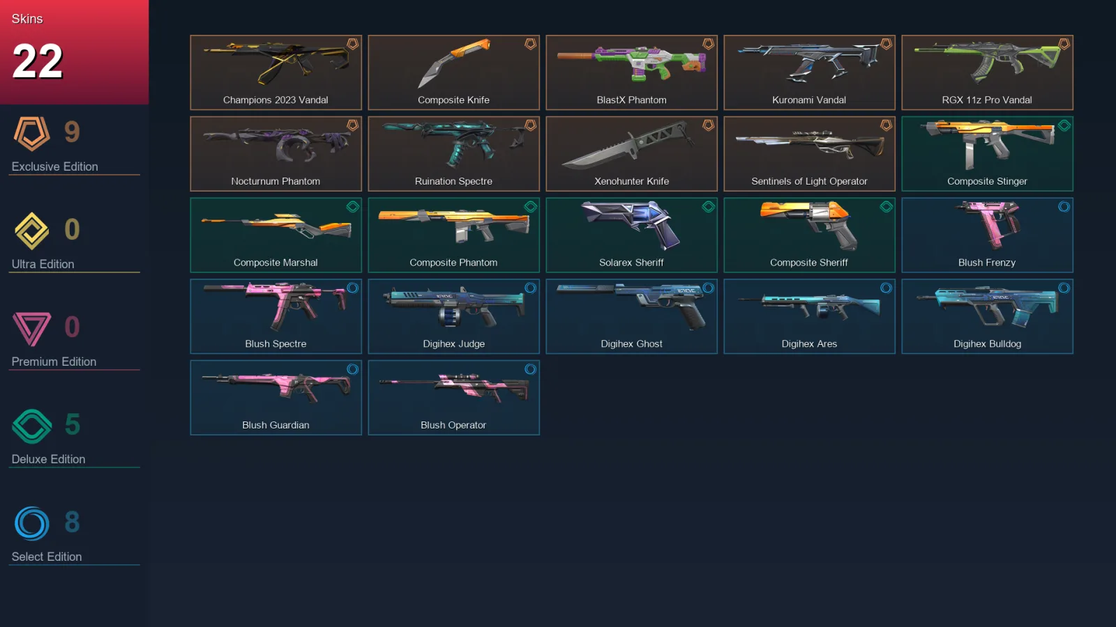EU | Lv67 | Unranked | 22 Skin | 20 Agent | 36 Buddy