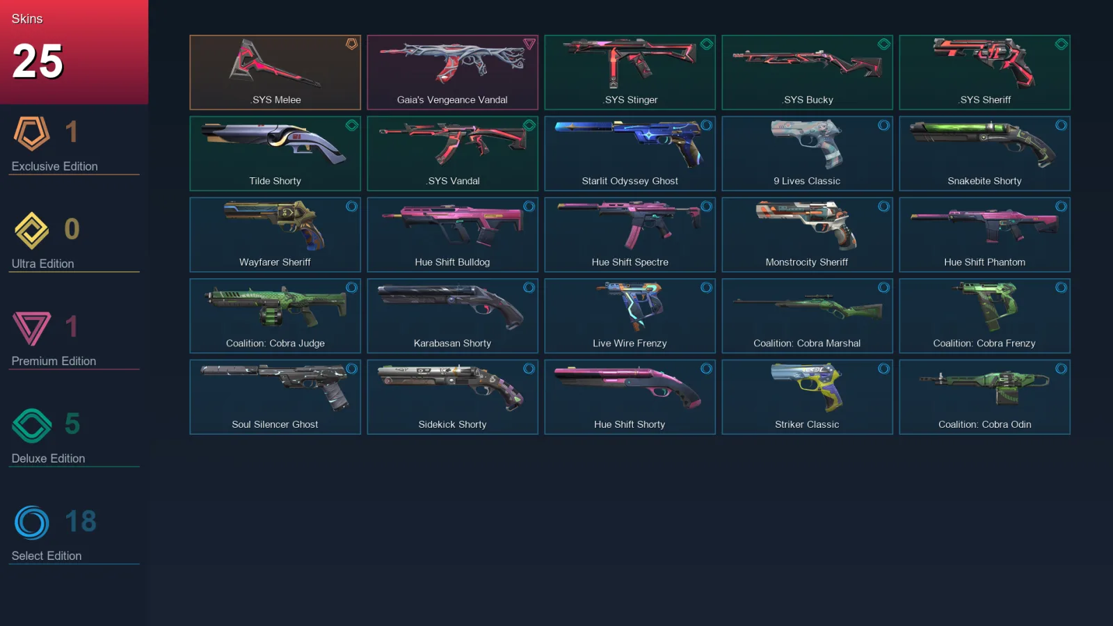 AP | Lv179 | Unranked | 25 Skin | 26 Agent | 70 Buddy — Monstrocity Sheriff