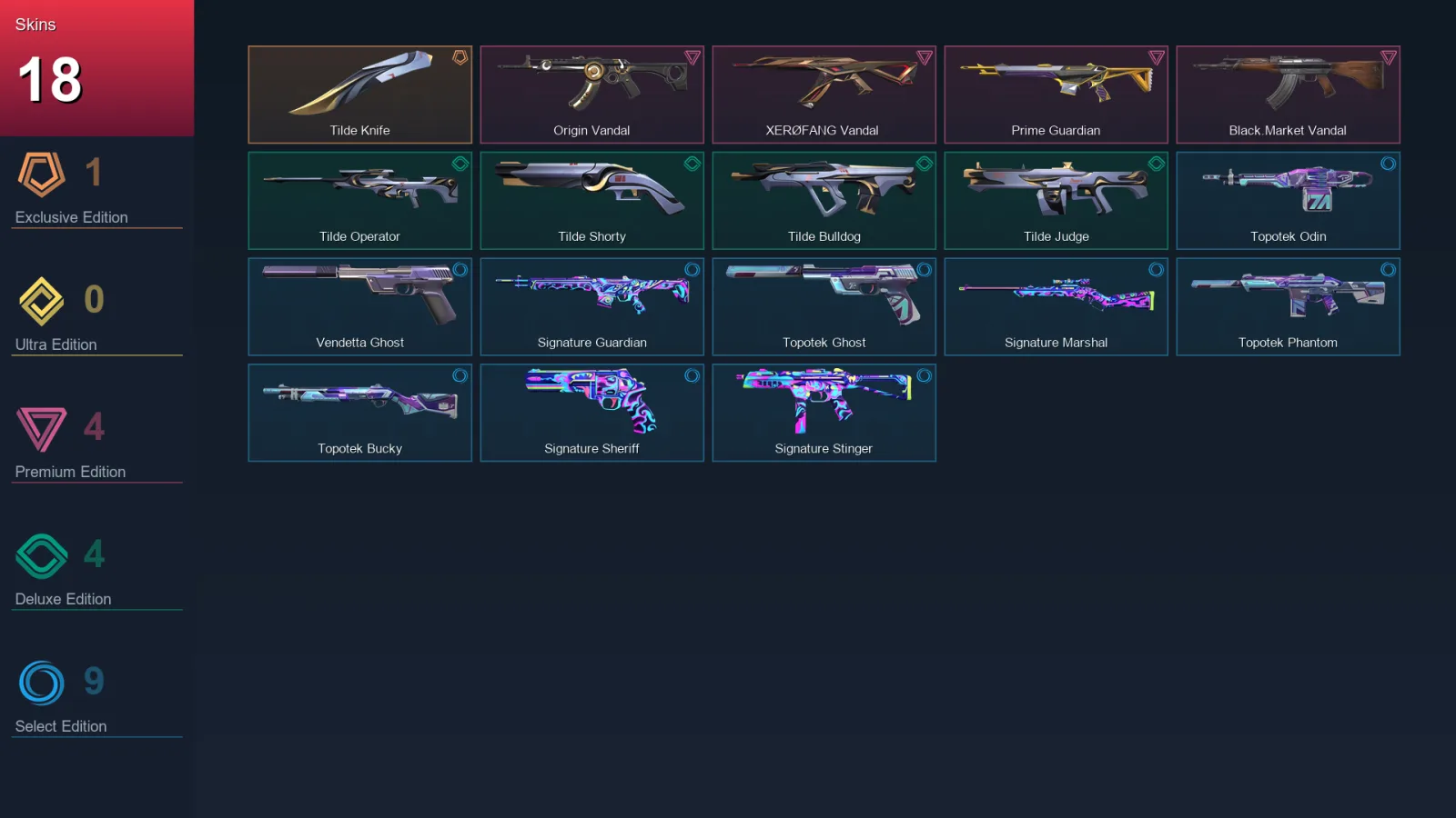 NA | Lv93 | Unranked | 18 Skin | 25 Agent | 44 Buddy