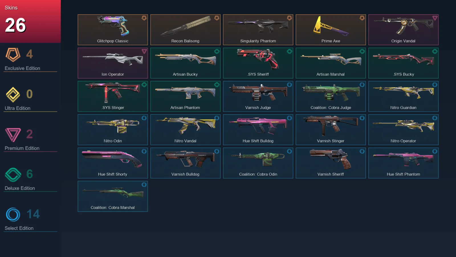 AP | Lv40 | Unranked | 26 Skin | 11 Agent | 25 Buddy — Valorant account