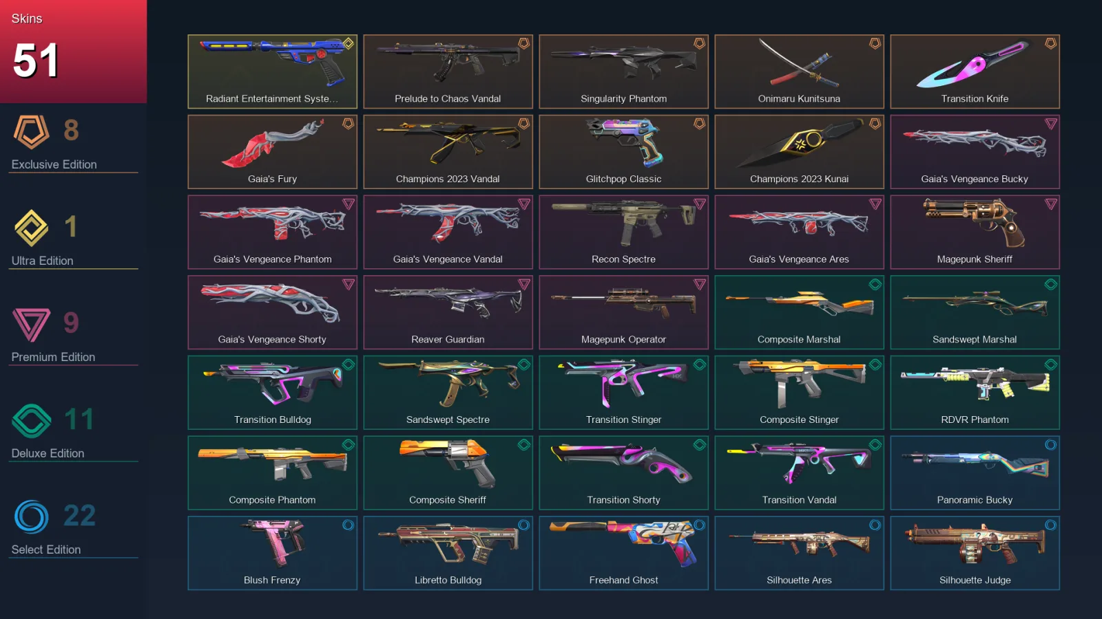 EU | Lv64 | Unranked | 51 Skin | 20 Agent | 35 Buddy — Valorant account