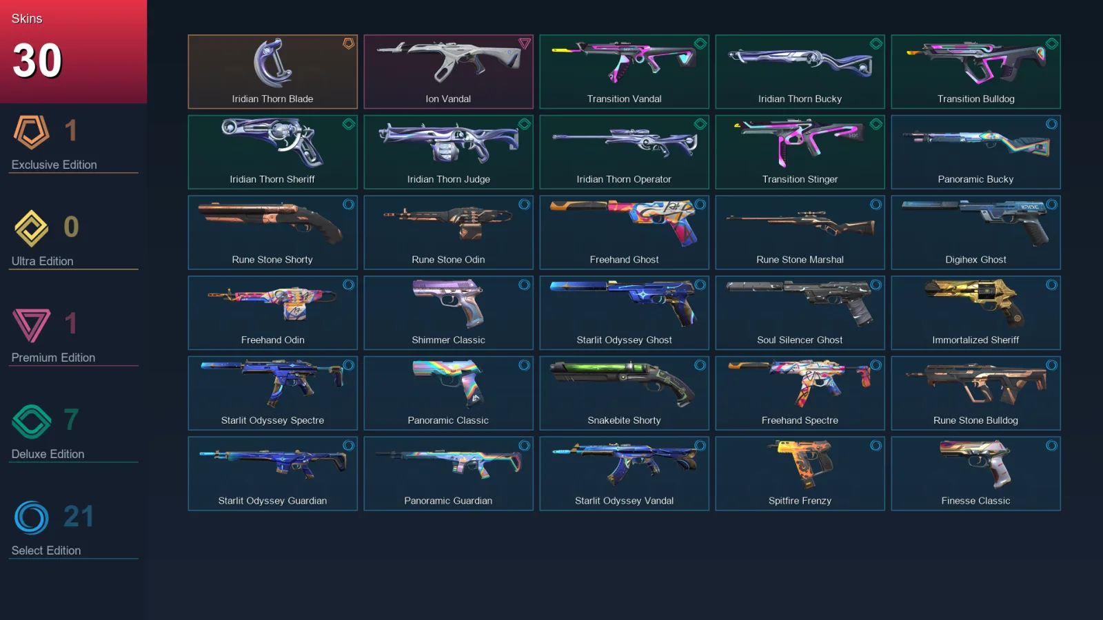 EU | Lv140 | Unranked | 30 Skin | 27 Agent | 66 Buddy