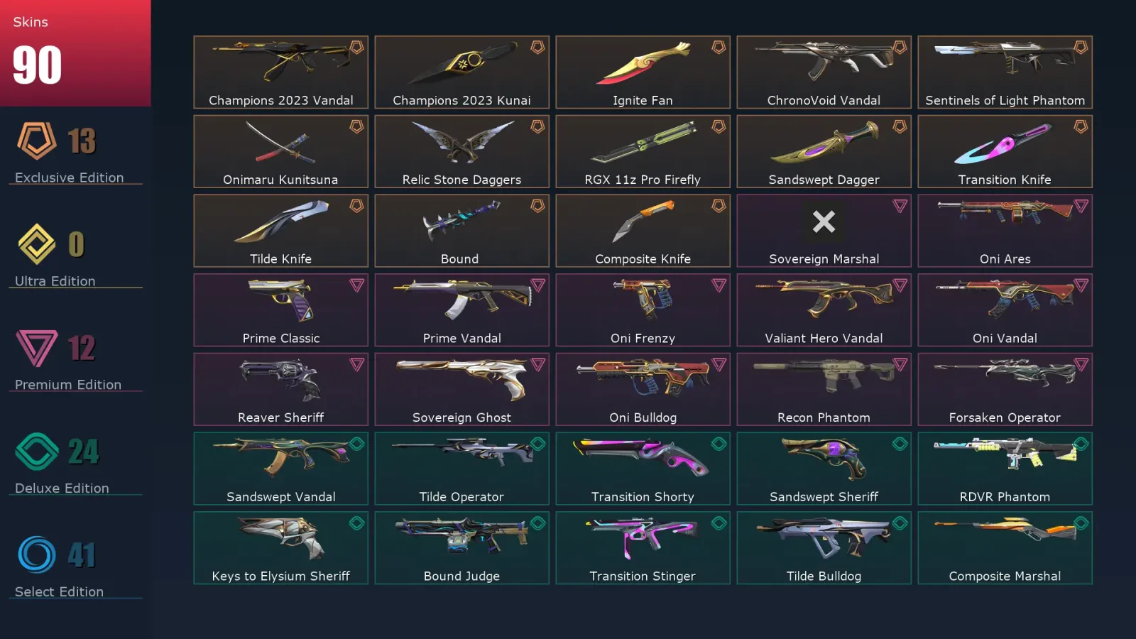 [Valorant] | EU | Level 221 | 29 Agents | 90 Skins — Valorant account