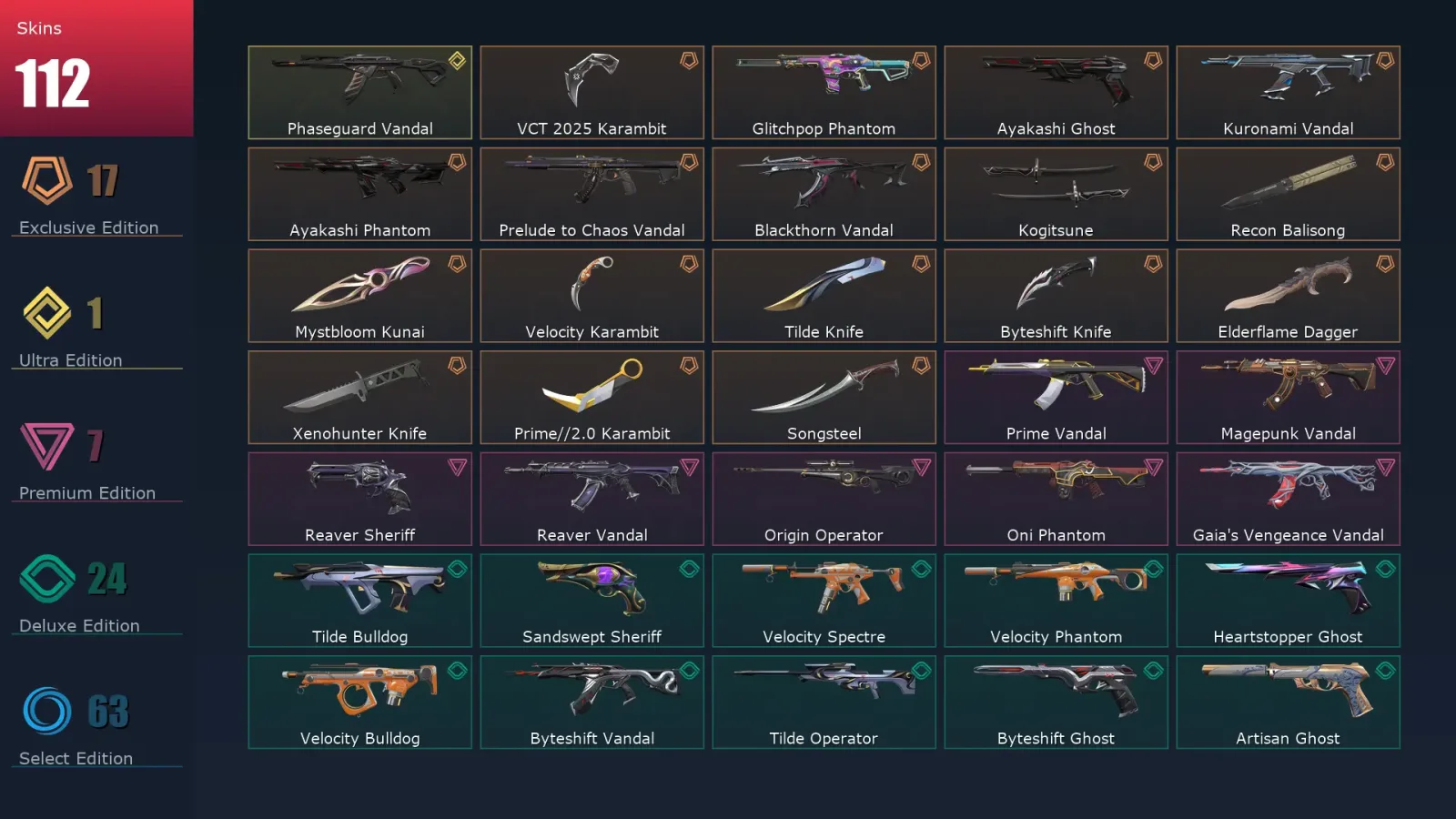 [Valorant] | EU | Level 500 | 29 Agents | 112 Skins — Valorant account