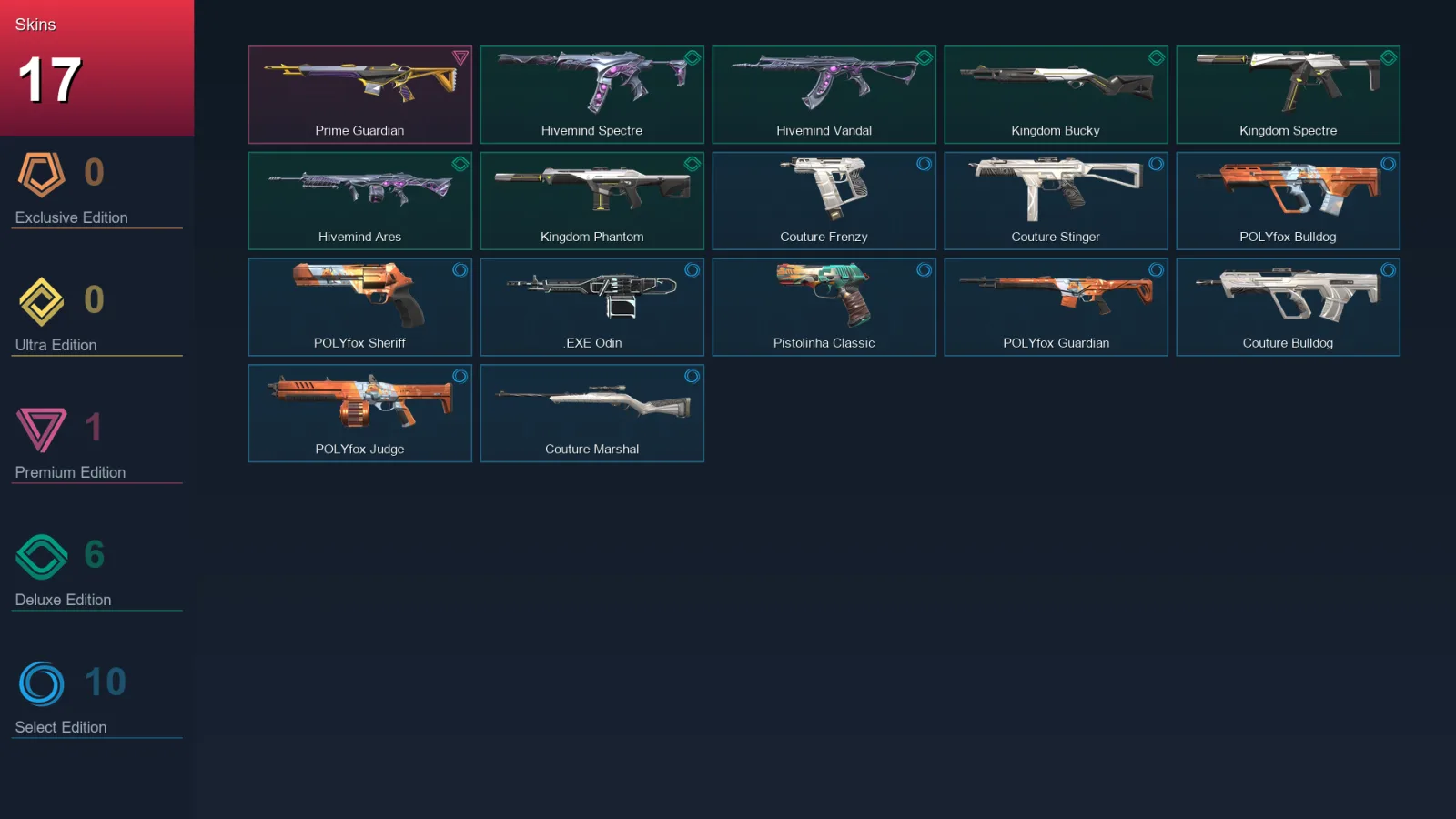 NA | Lv20 | Unranked | 17 Skin | 7 Agent | 23 Buddy