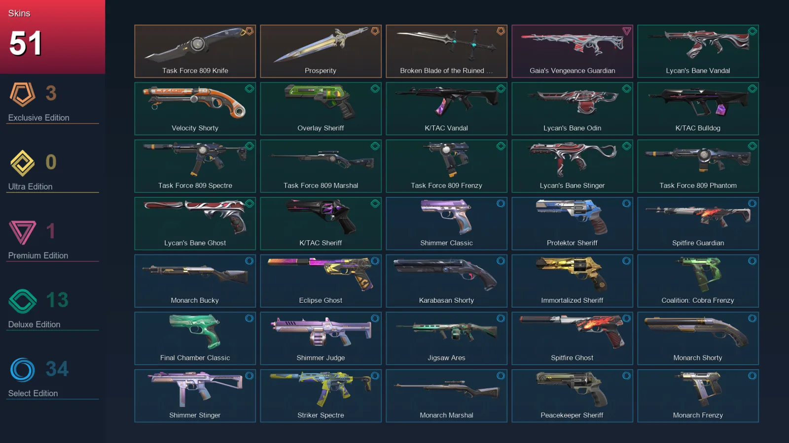 NA | Lv260 | Unranked | 51 Skin | 25 Agent | 99 Buddy — Valorant account