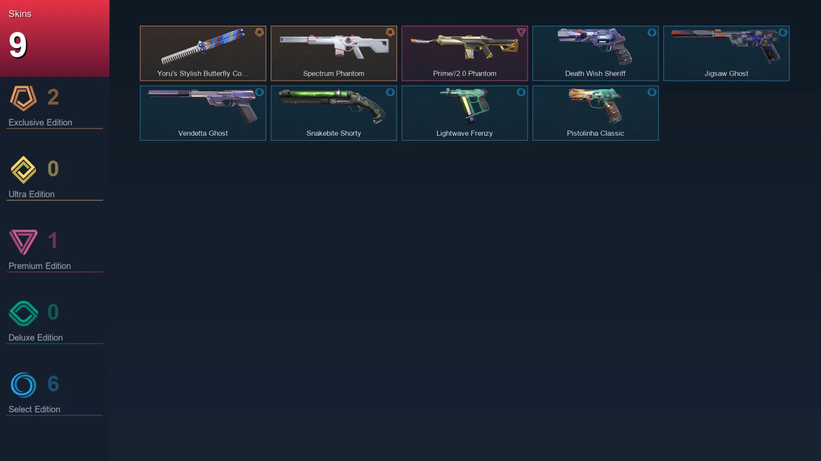 AP | Lv134 | Unranked | 9 Skin | 25 Agent | 55 Buddy