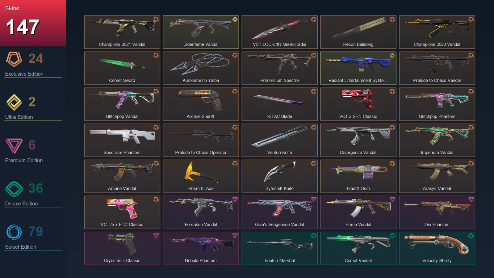 EU | Lv362 | Unranked | 147 Skin | 28 Agent | 227 Buddy