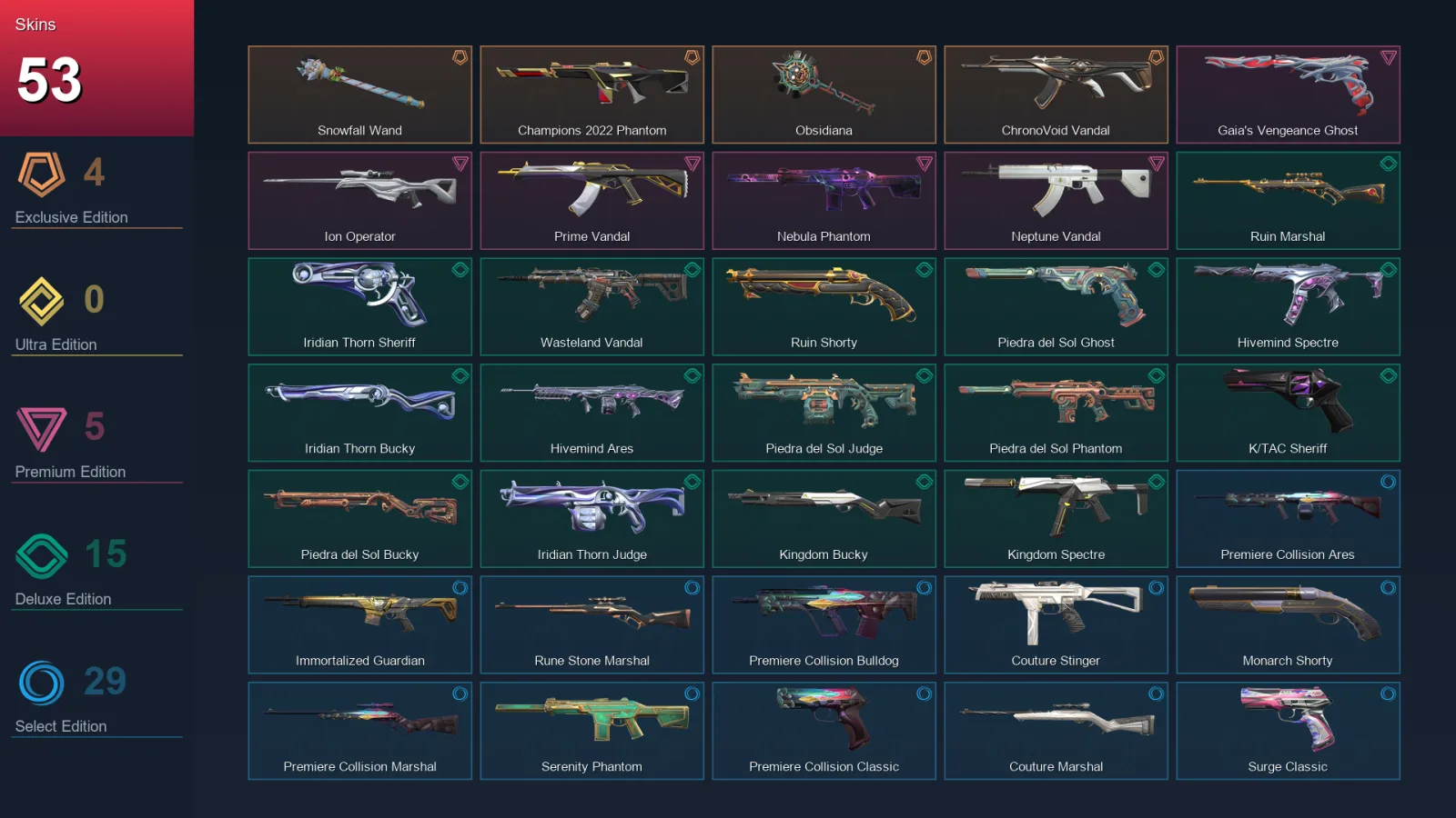 EU | Lv51 | Unranked | 53 Skin | 20 Agent | 52 Buddy