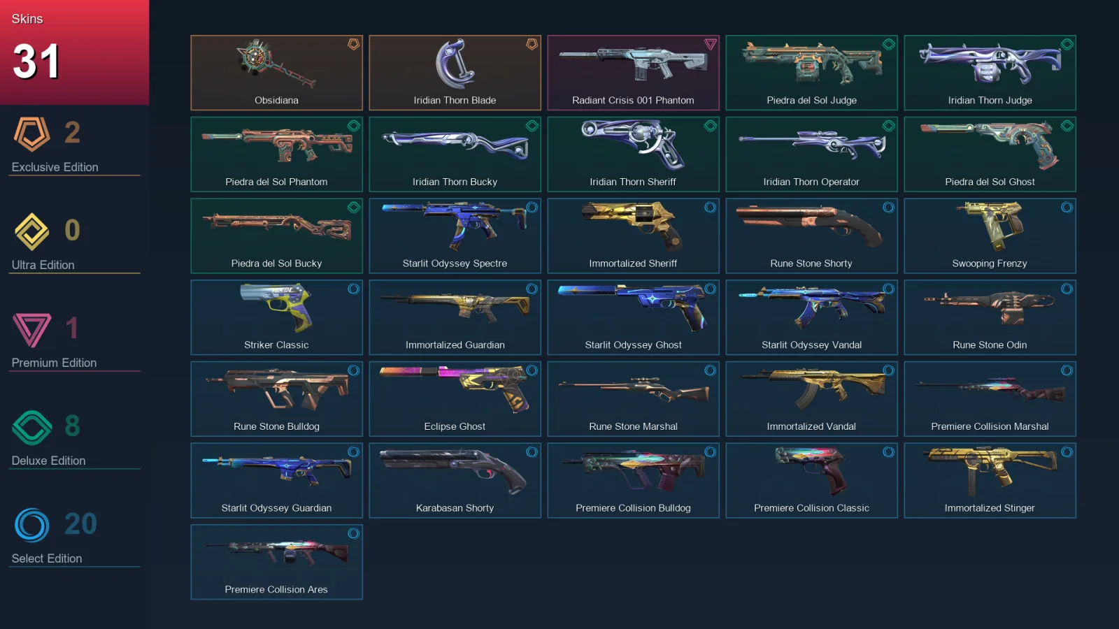 AP | Lv126 | Unranked | 31 Skin | 25 Agent | 54 Buddy — Valorant account