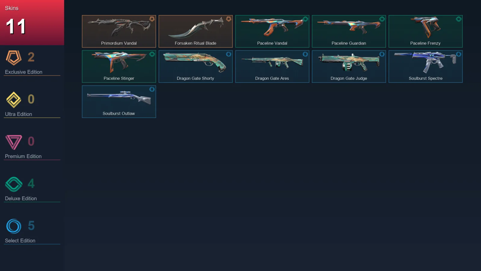 AP | Lv23 | Unranked | 11 Skin | 10 Agent | 9 Buddy