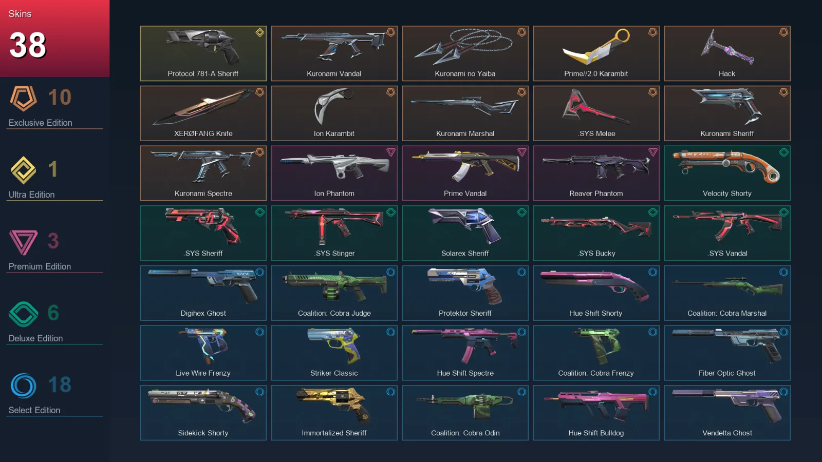 AP | Lv209 | Unranked | 38 Skin | 27 Agent | 83 Buddy