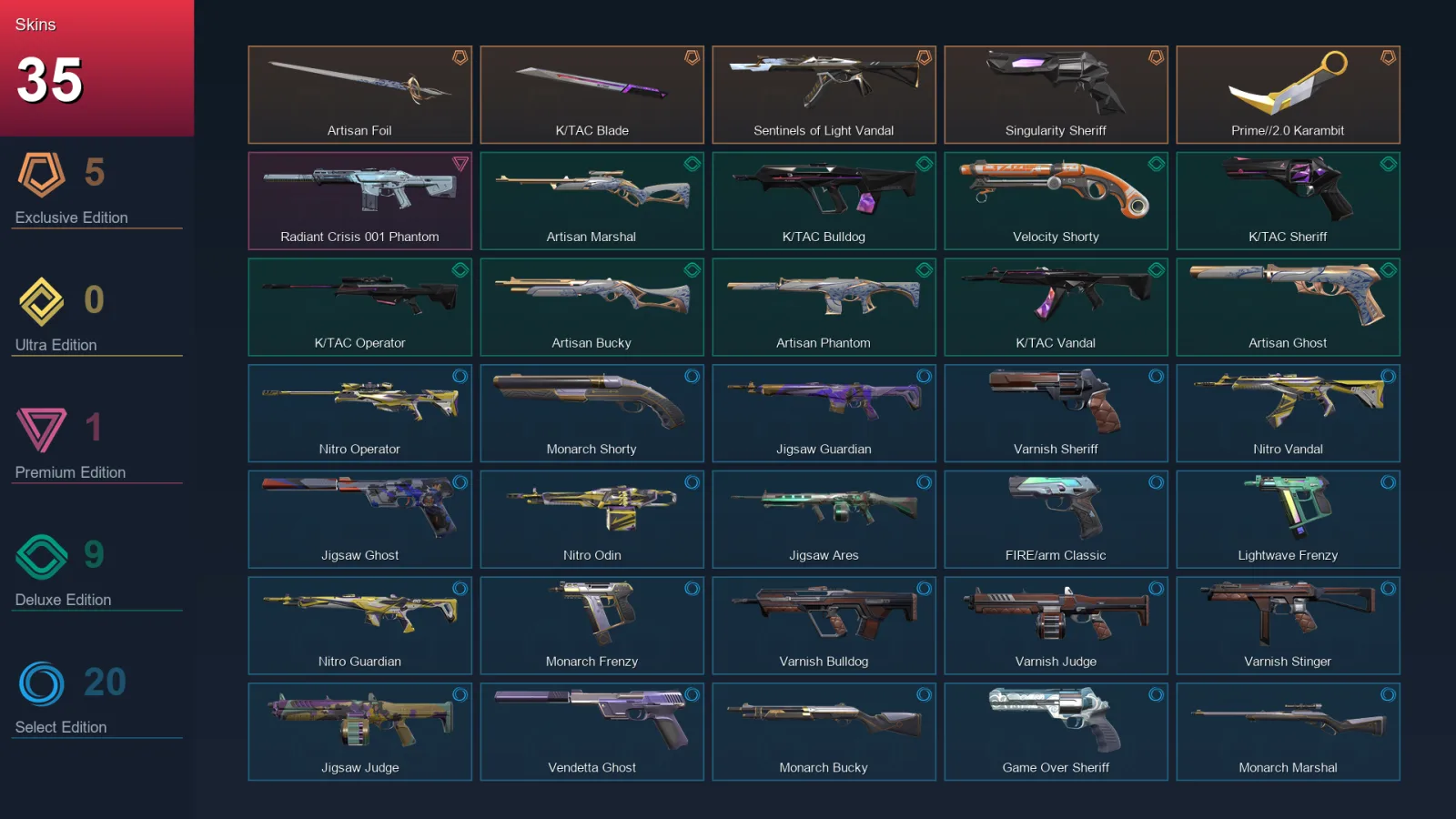 AP | Lv128 | Unranked | 35 Skin | 27 Agent | 63 Buddy