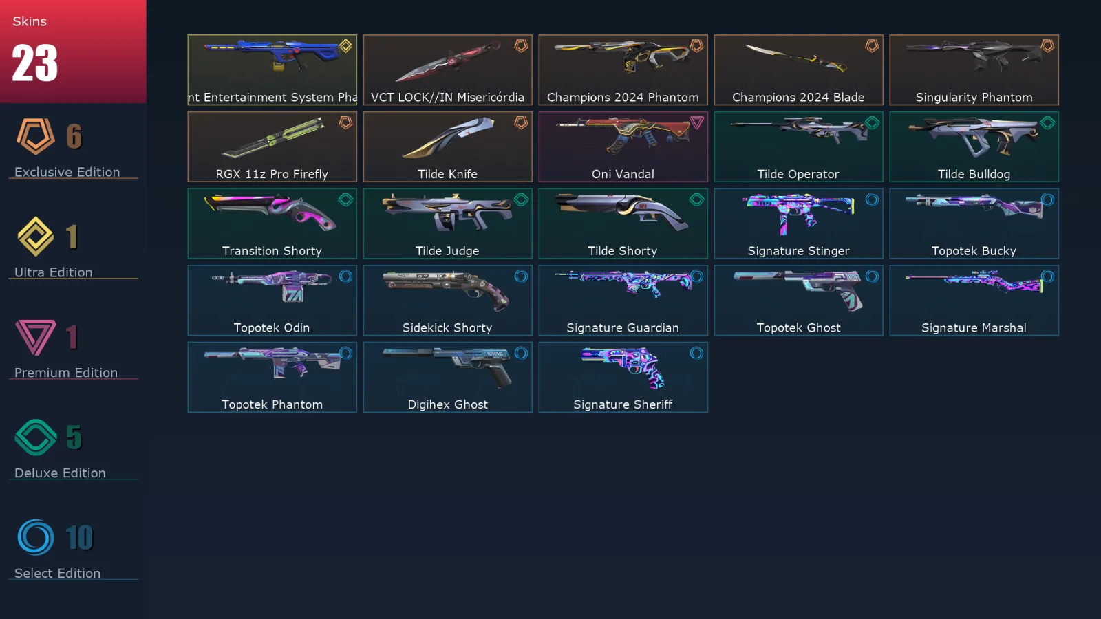 [Valorant] | EU | Level 110 | 28 Agents | 23 Skins
