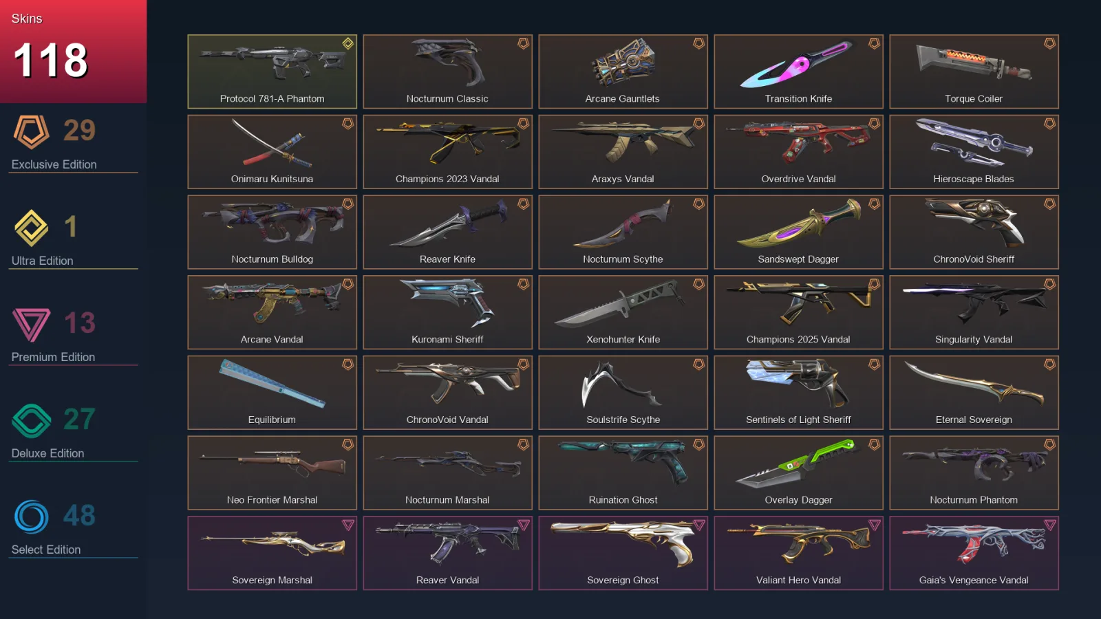 EU | Lv247 | Unranked | 118 Skin | 28 Agent | 128 Buddy