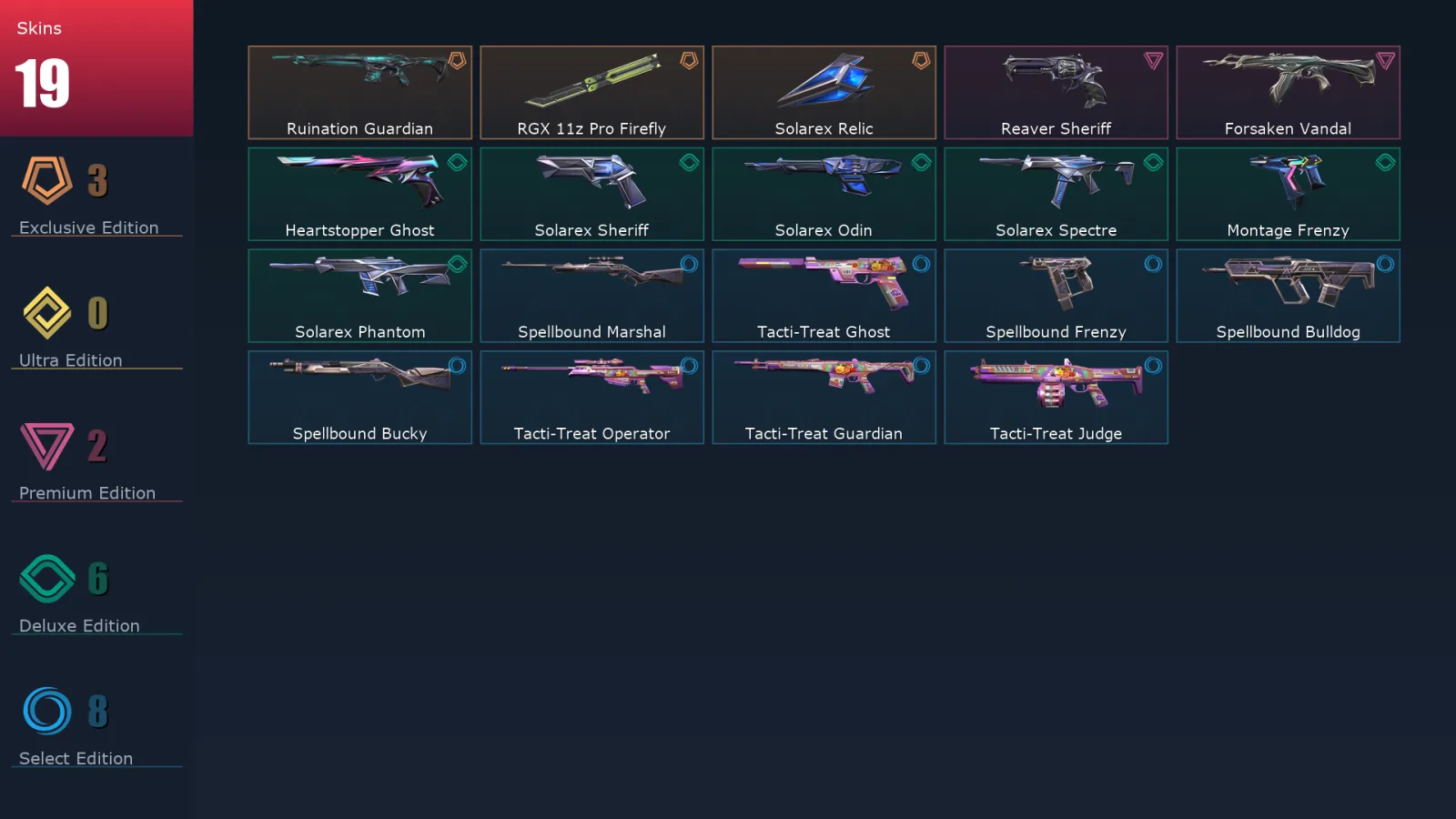 [Valorant] | EU | Level 64 | Bronze 2 | 23 Agents | 19 Skins