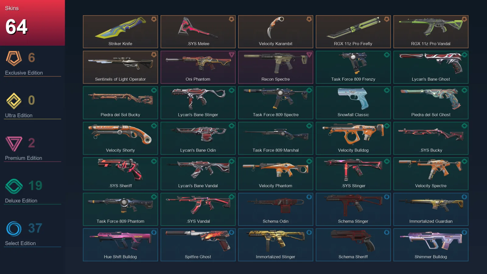 NA | Lv84 | Unranked | 64 Skin | 22 Agent | 67 Buddy