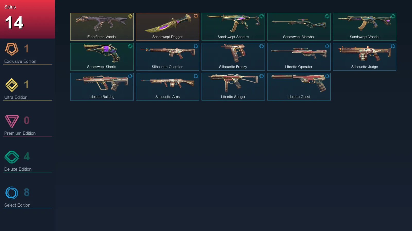 EU | Lv88 | Unranked | 14 Skin | 26 Agent | 41 Buddy