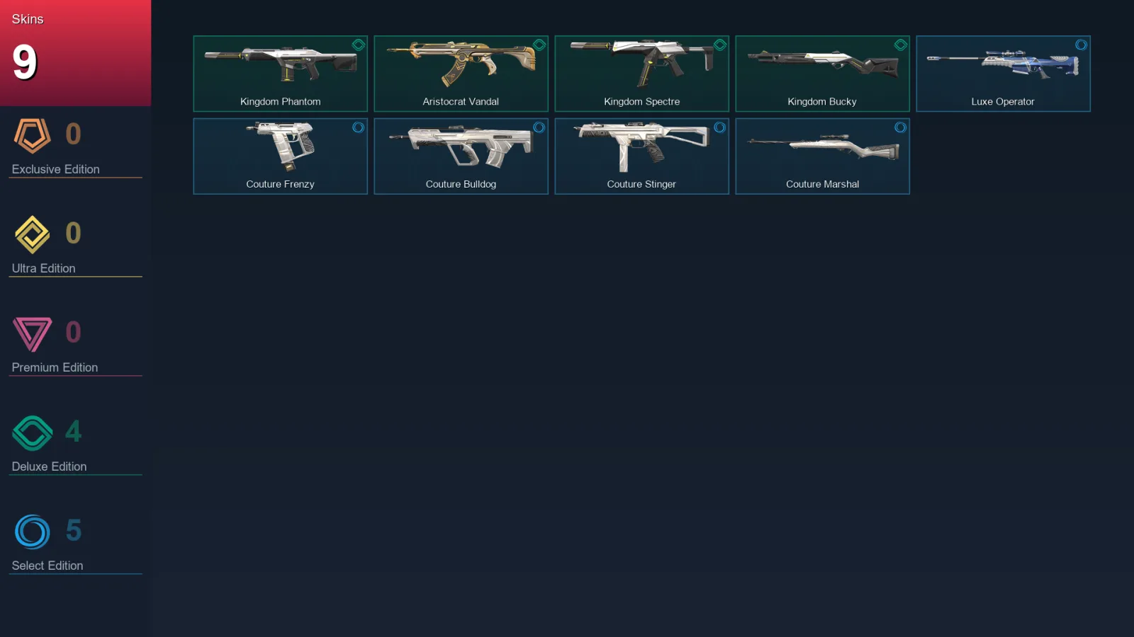 BR | Lv1 | Unranked | 9 Skin | 7 Agent | 11 Buddy