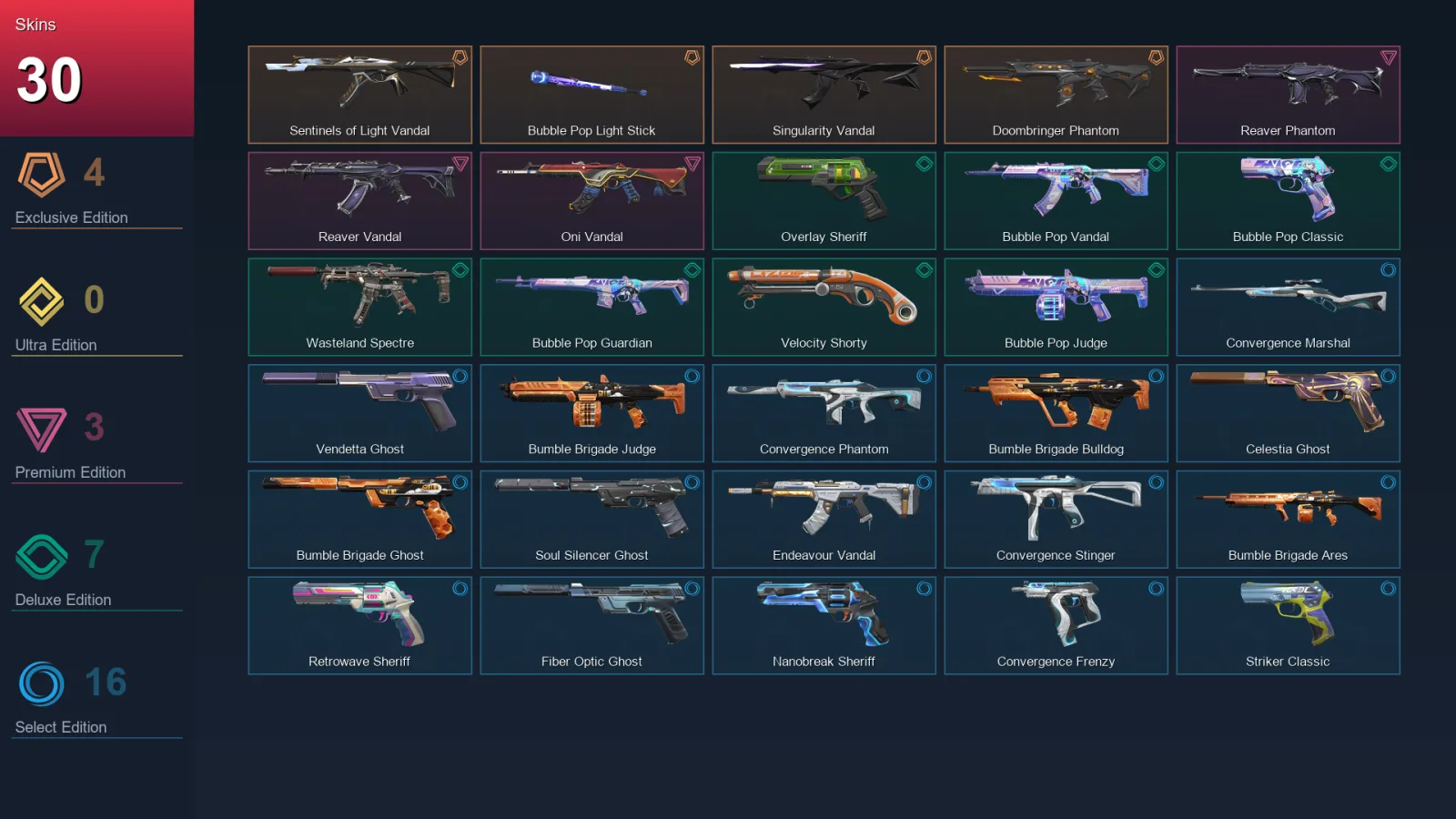 AP | Lv202 | Unranked | 30 Skin | 27 Agent | 75 Buddy — Valorant account