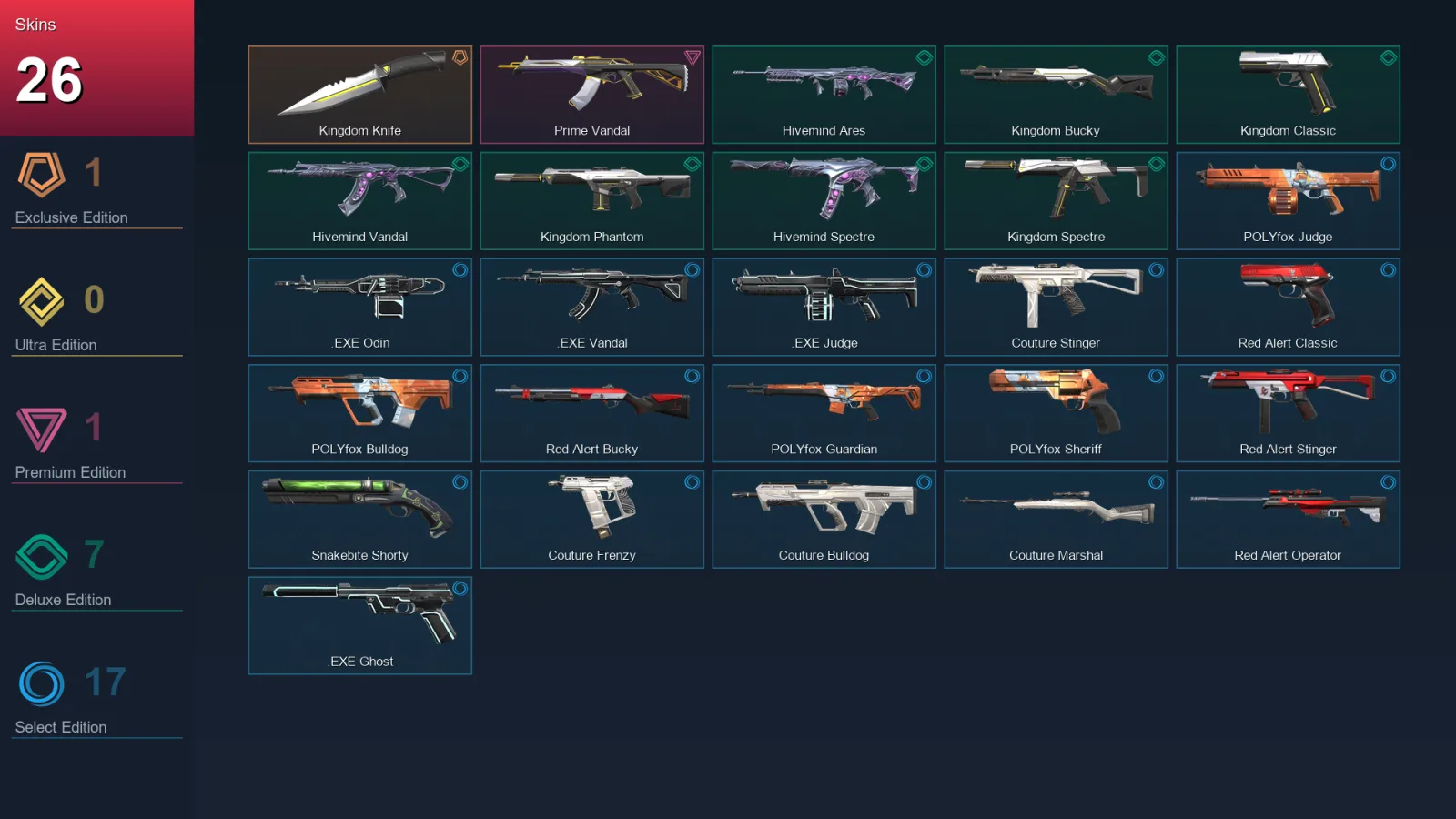 EU | Lv1 | Unranked | 26 Skin | 12 Agent | 29 Buddy — Valorant account