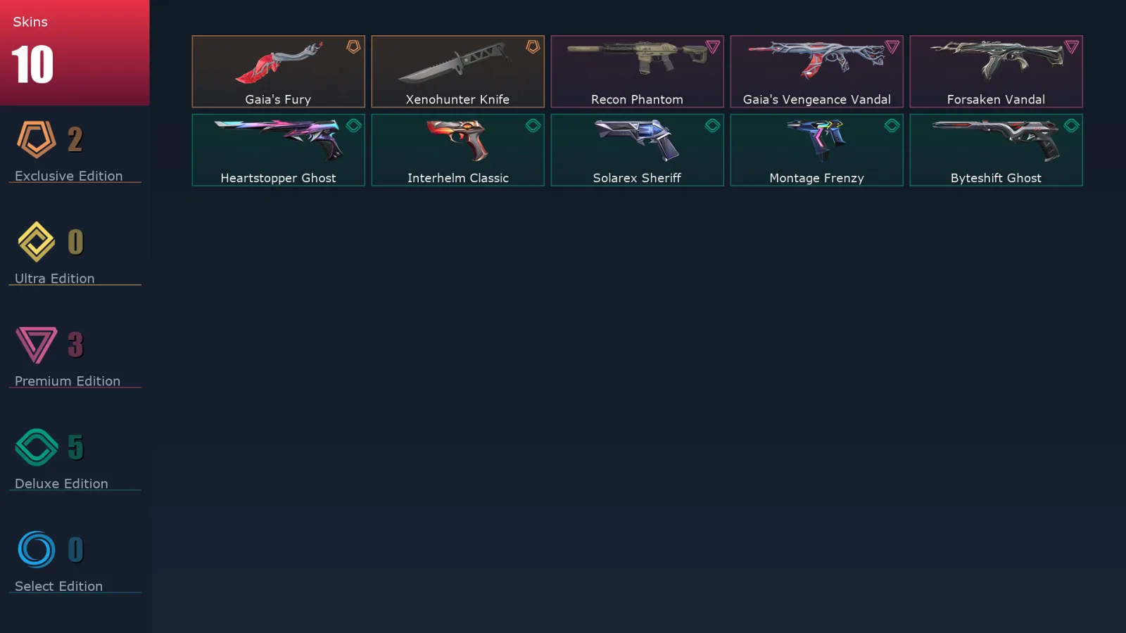 [Valorant] | EU | Level 122 | Gold 1 | 28 Agents | 10 Skins