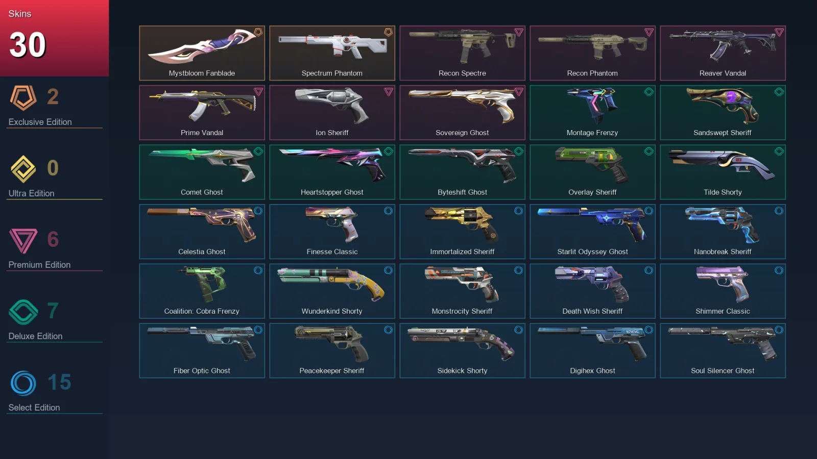 AP | Lv326 | Unranked | 30 Skin | 28 Agent | 136 Buddy