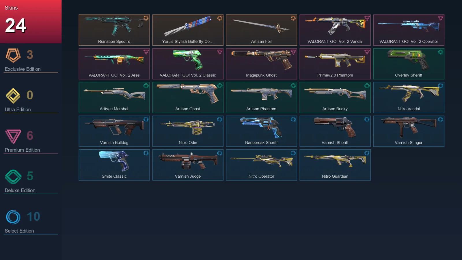 AP | Lv116 | Unranked | 24 Skin | 23 Agent | 54 Buddy